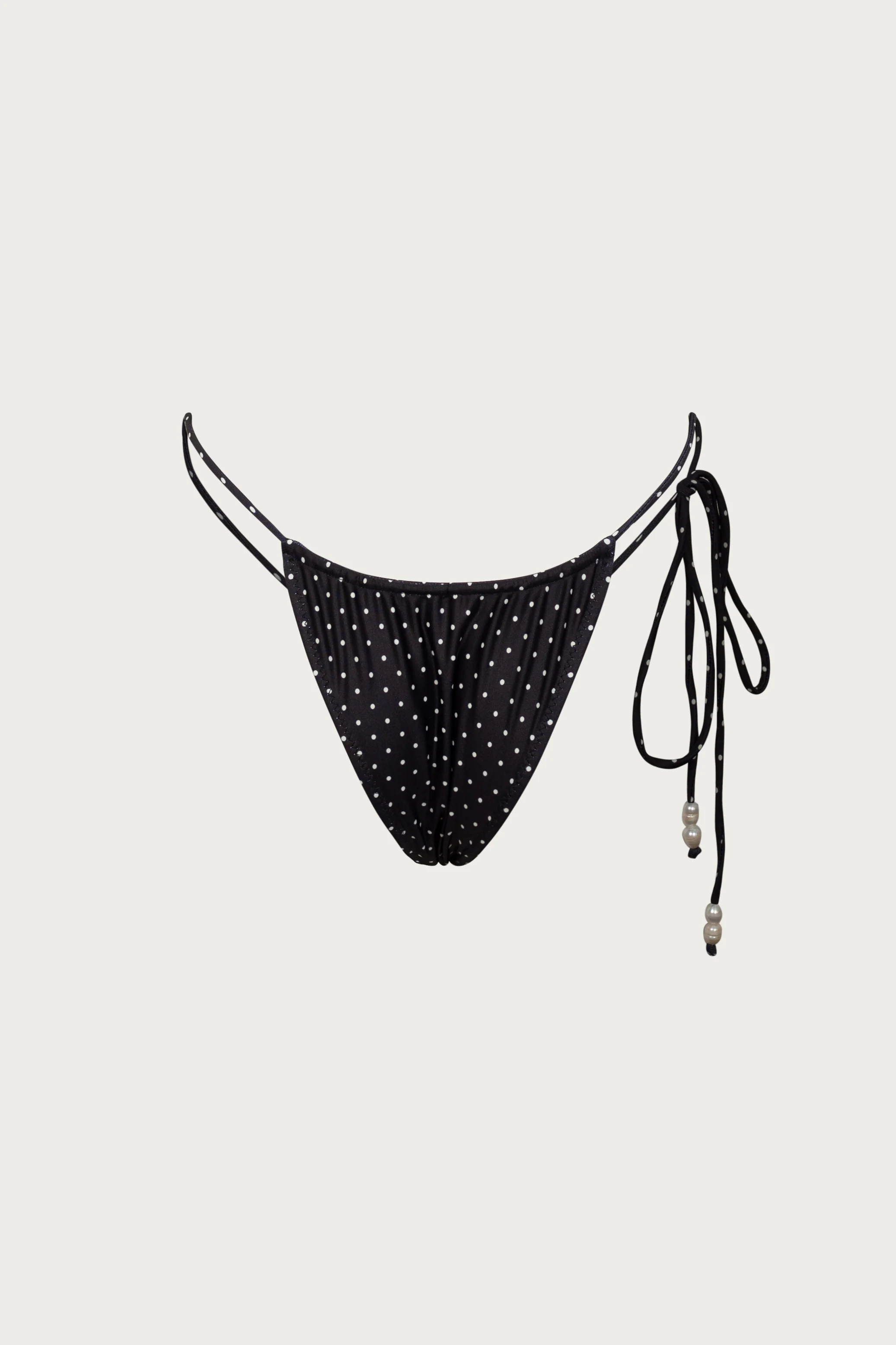 Beaded String Bottom (Black Cream Polka Dot) - Image 3