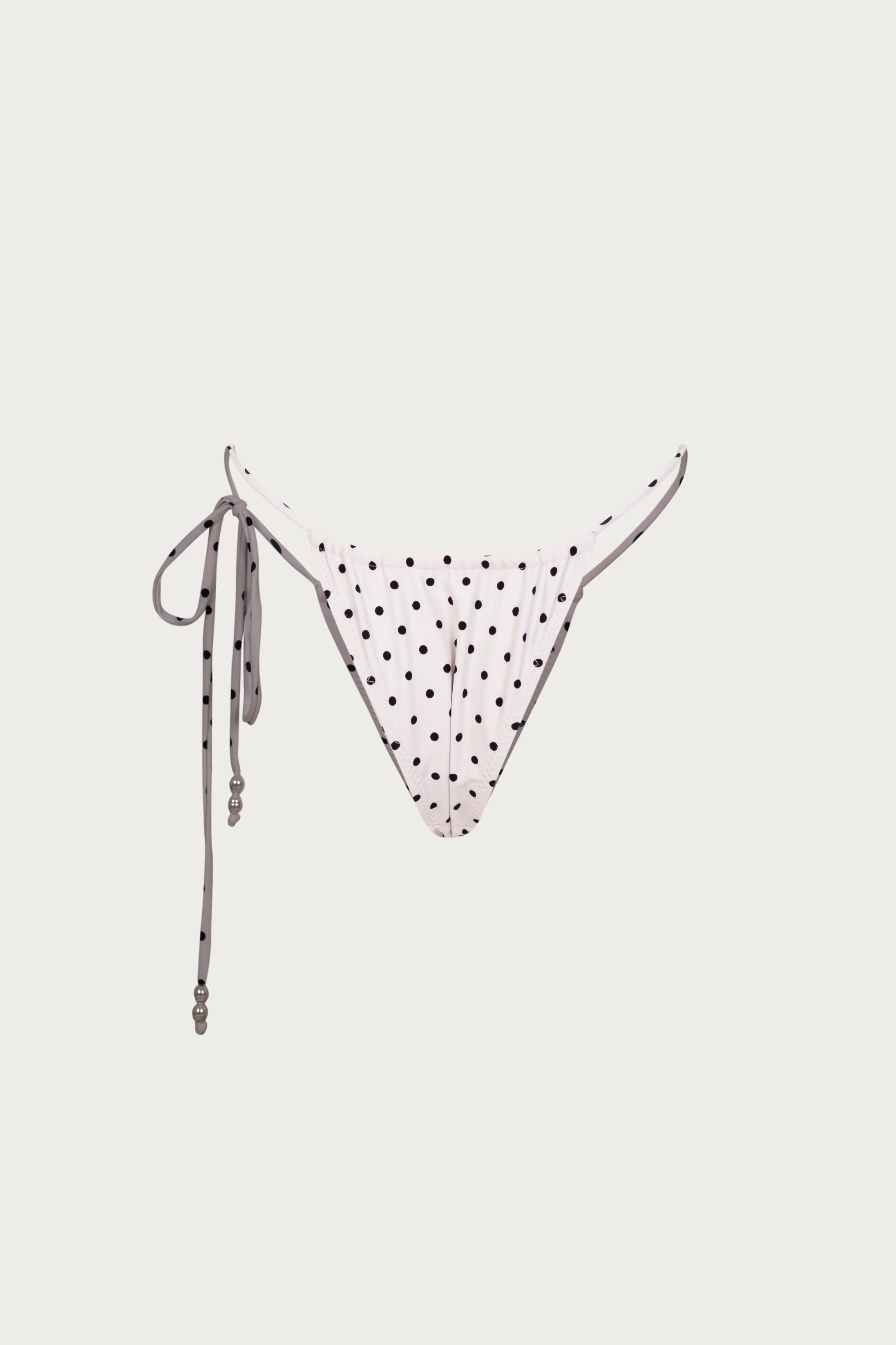 Beaded String Bottom (Cream Black Polka Dot) - Image 5
