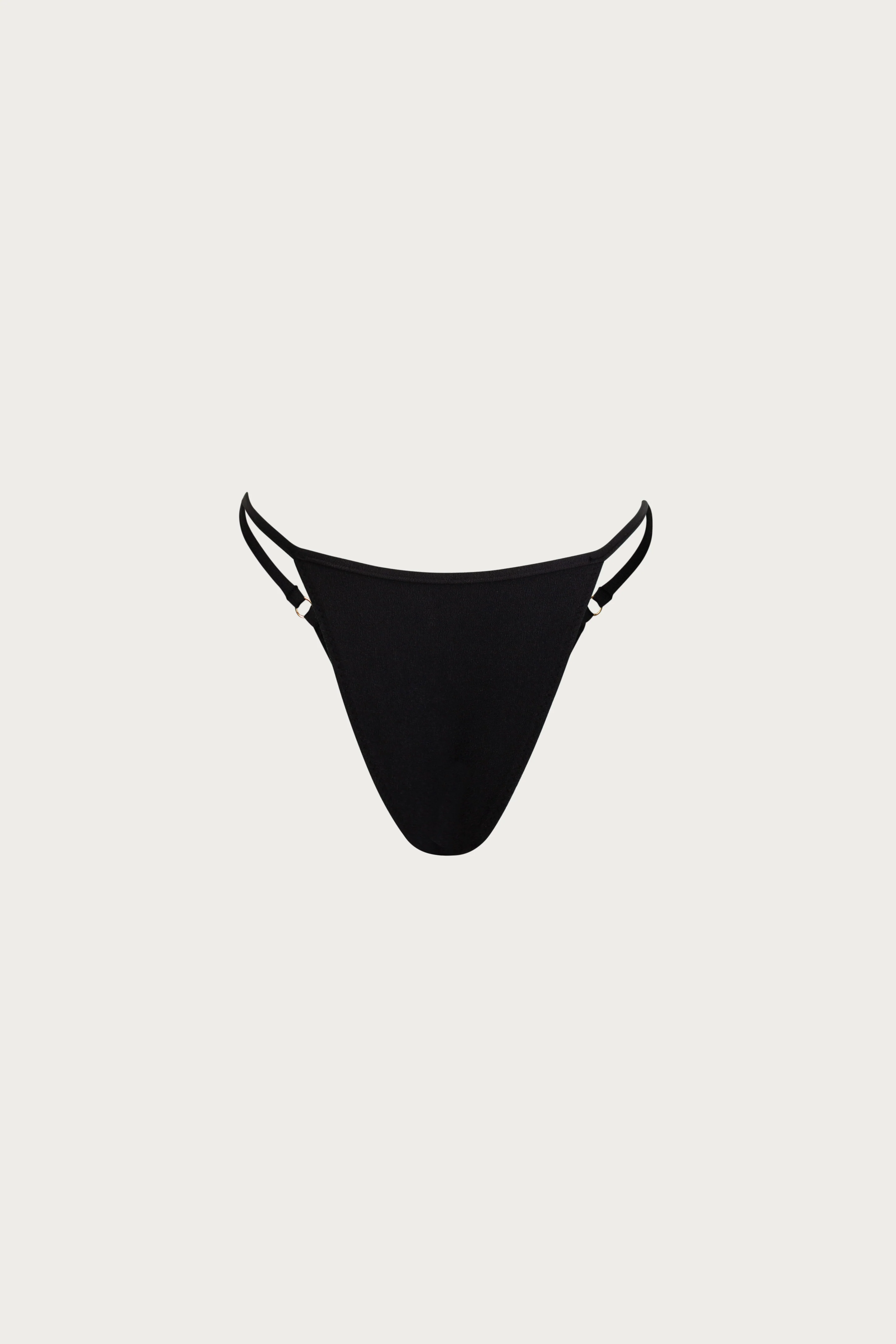 Bikini Bottom (Faux Suede Black) - Image 2
