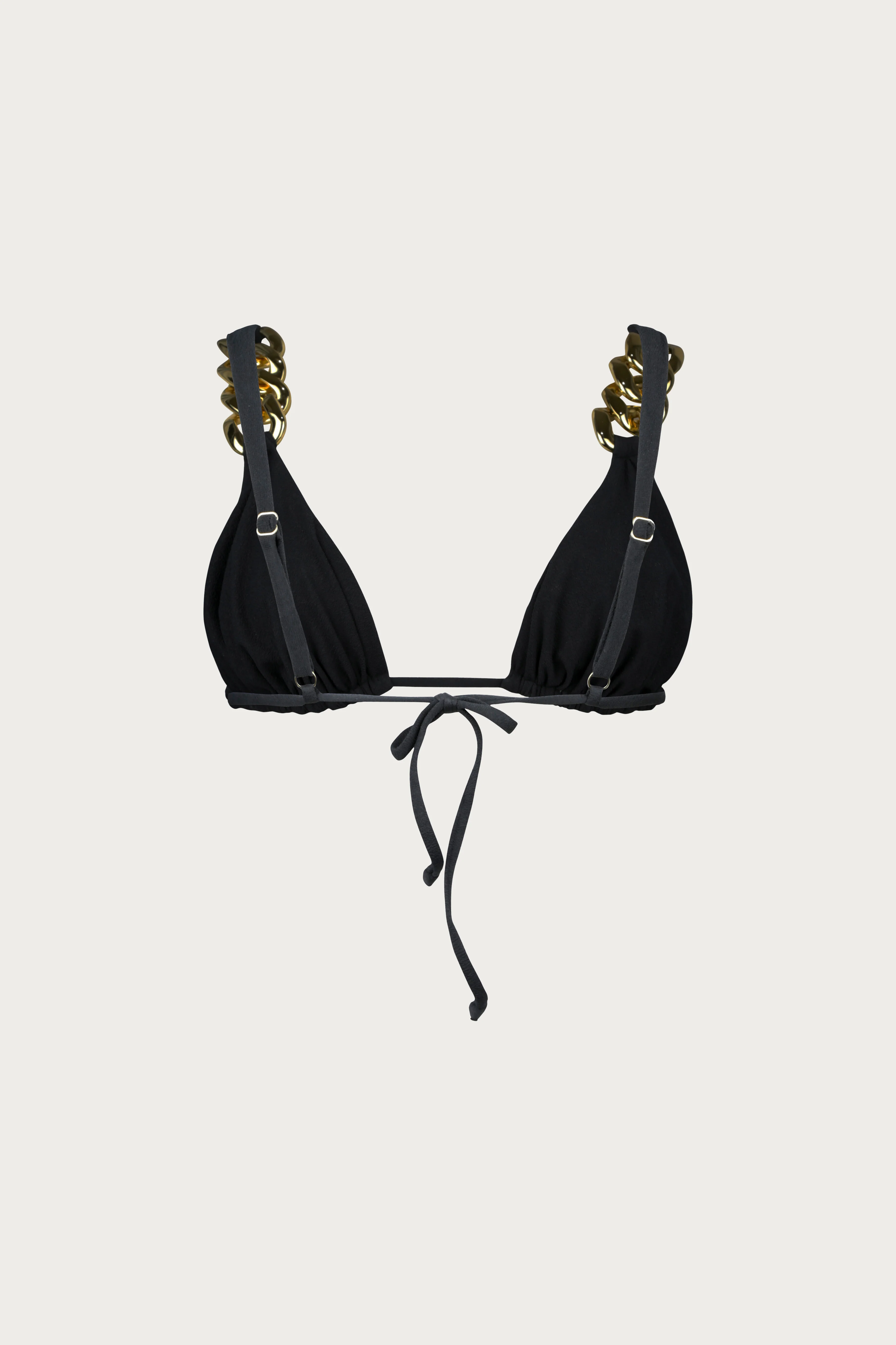 Gold Chain Triangle (Faux Suede Black) - Image 3