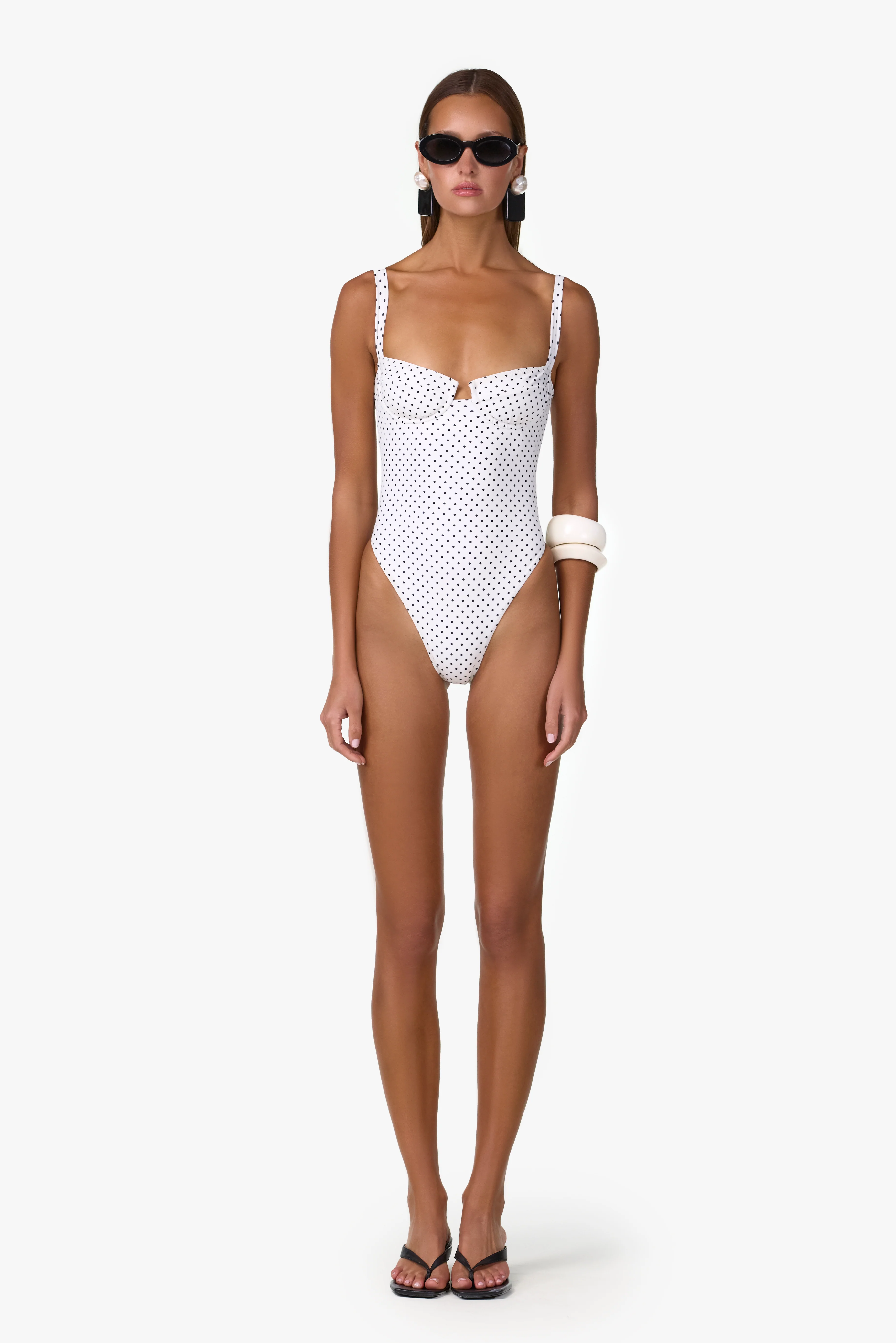 Bustier One Piece (Cream Black Polka Dot) - Image 4