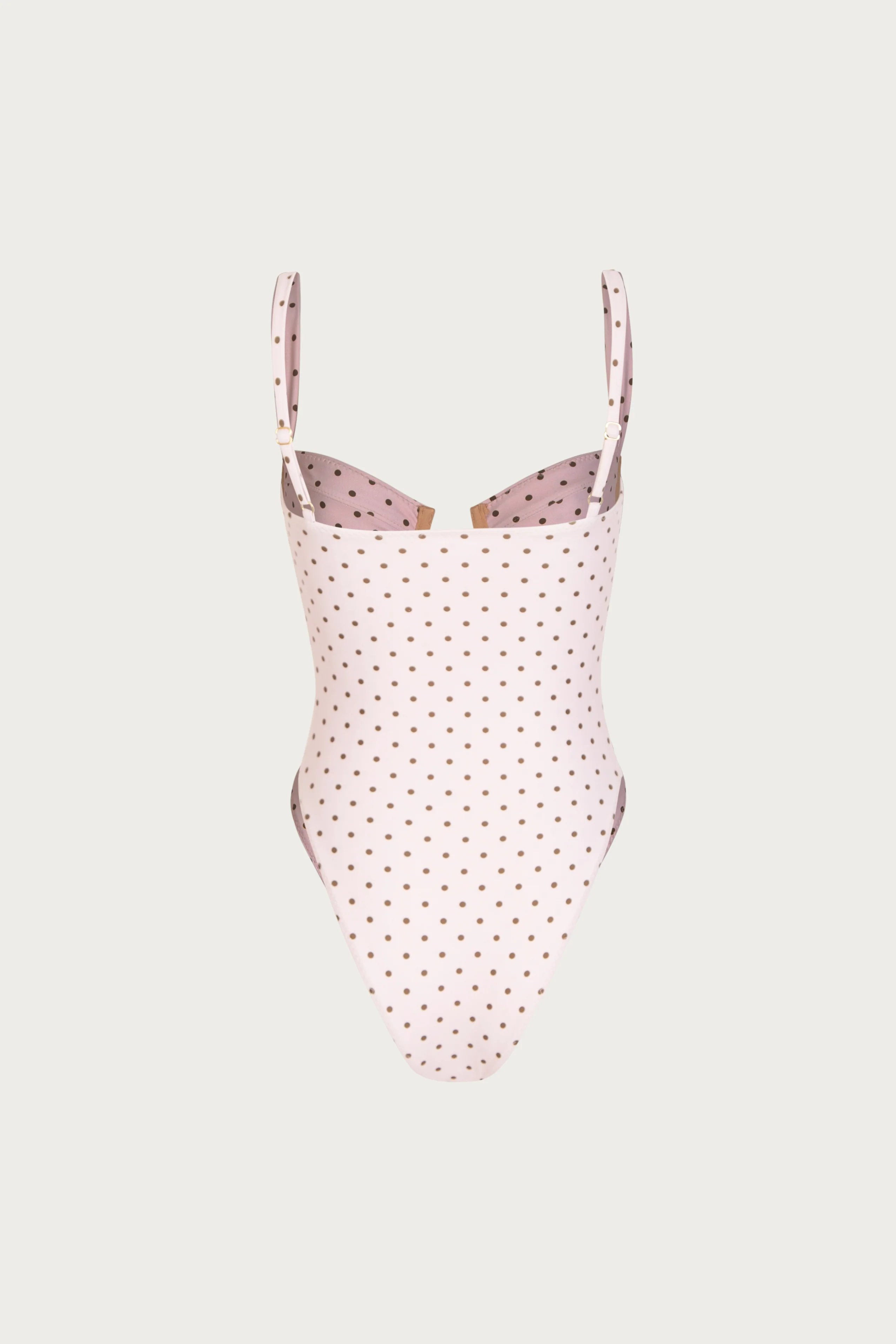 Bustier One Piece (Pink Brown Polka Dot) - Image 6