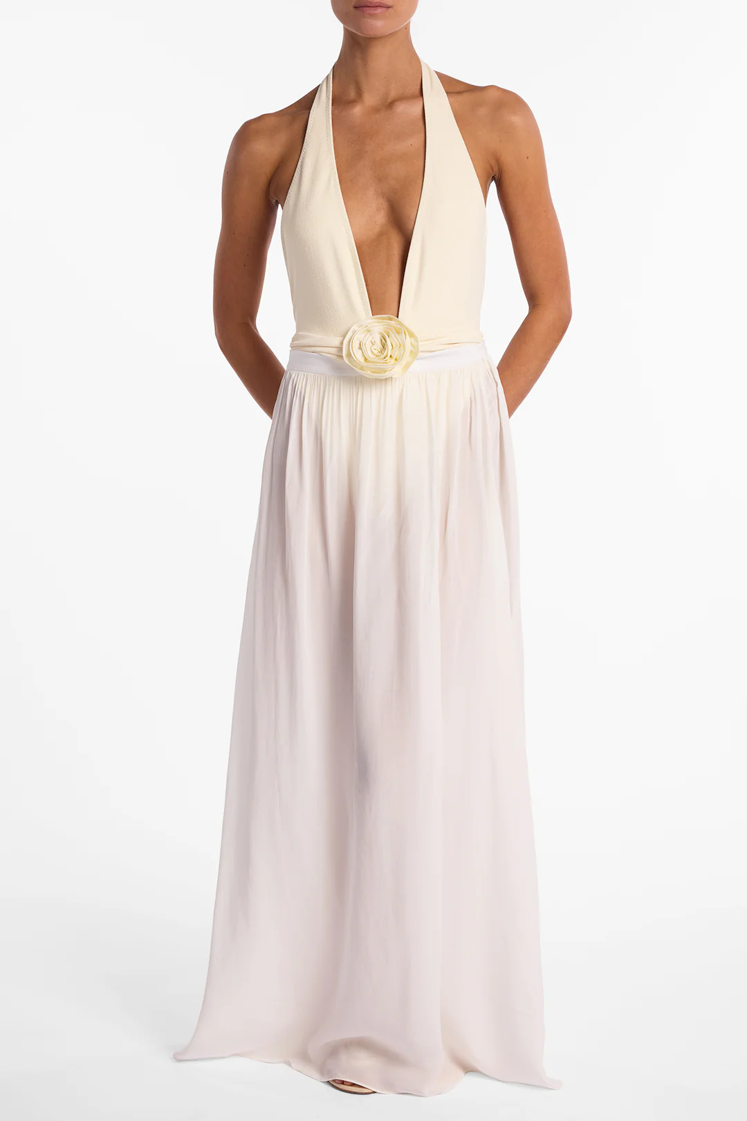 Chiffon Maxi Skirt (Cream) - Image 2