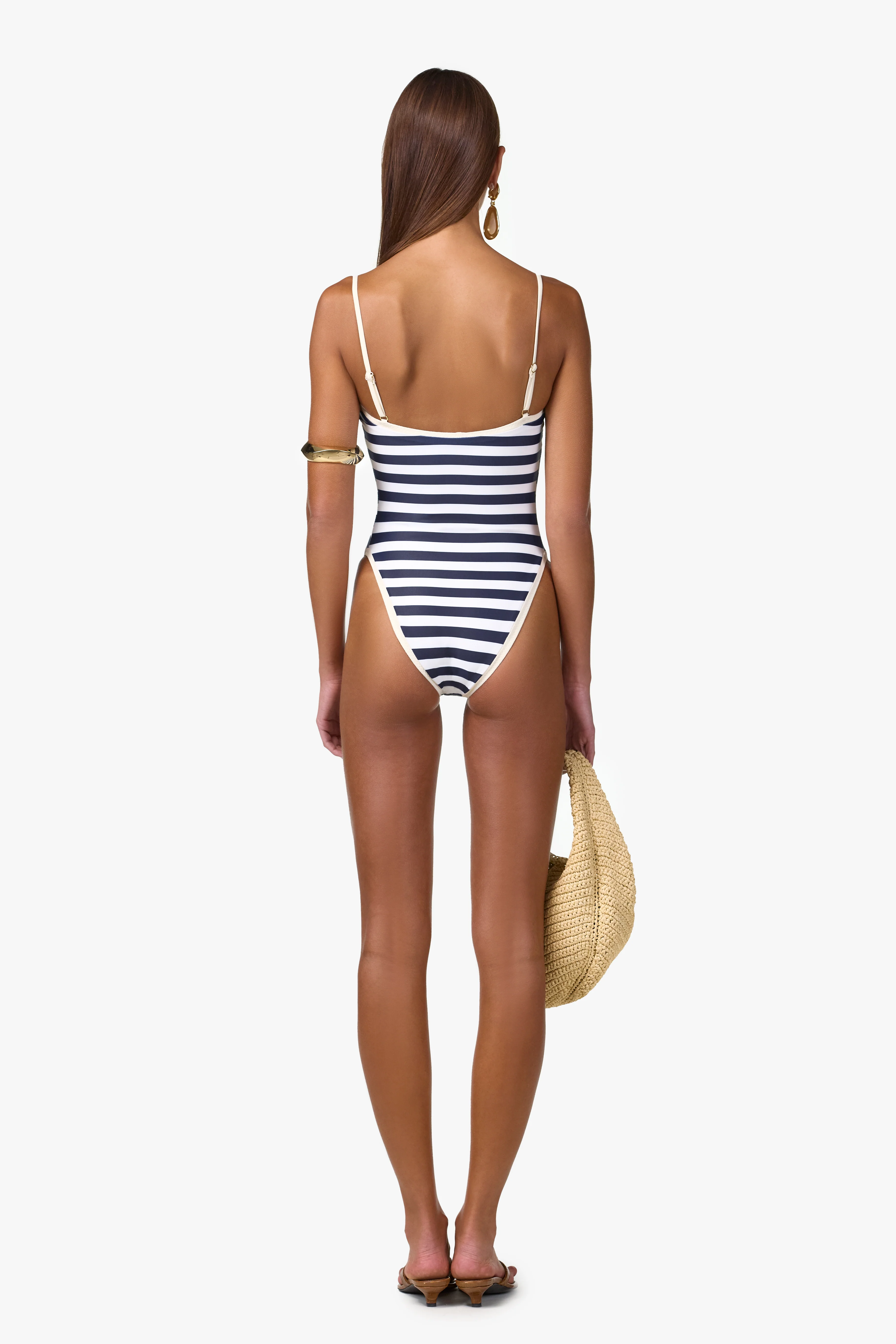 Colorblock One Piece (Navy Cream Stripe) - Image 4