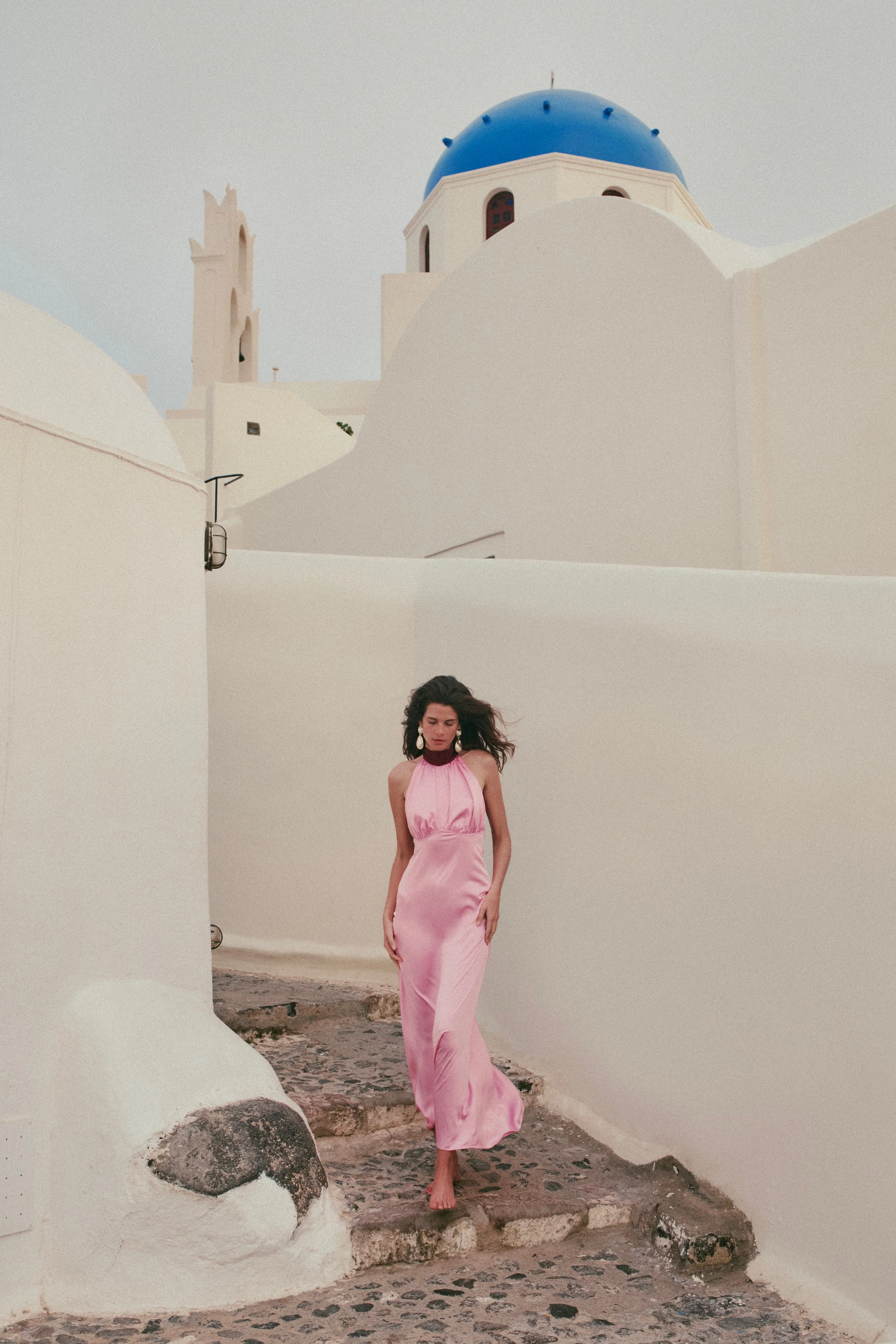 Contrast Tie Neck Gown (Lilac Pink) - Image 2
