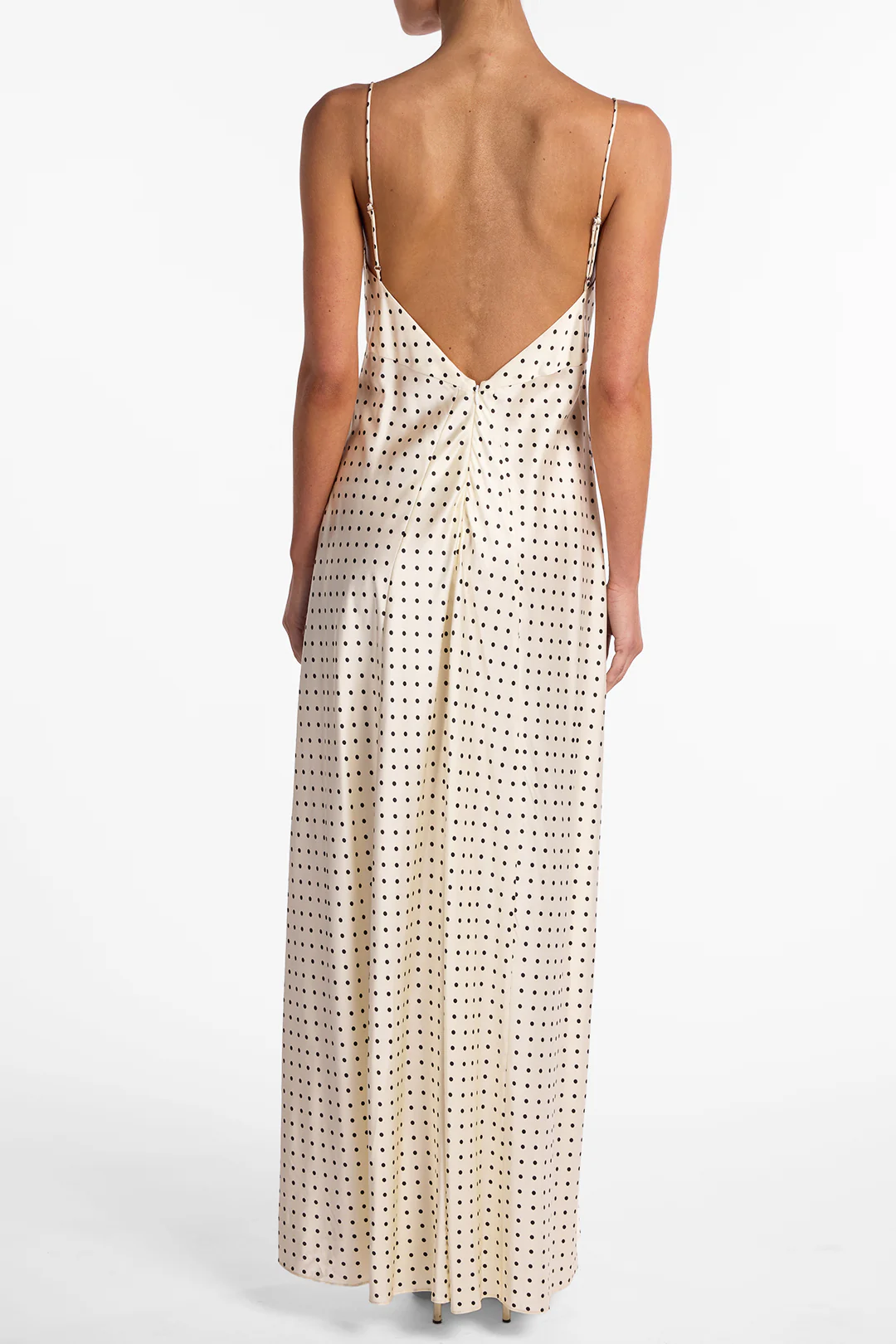 Deep V Rosette Gown (Cream Polka Dot) - Image 6