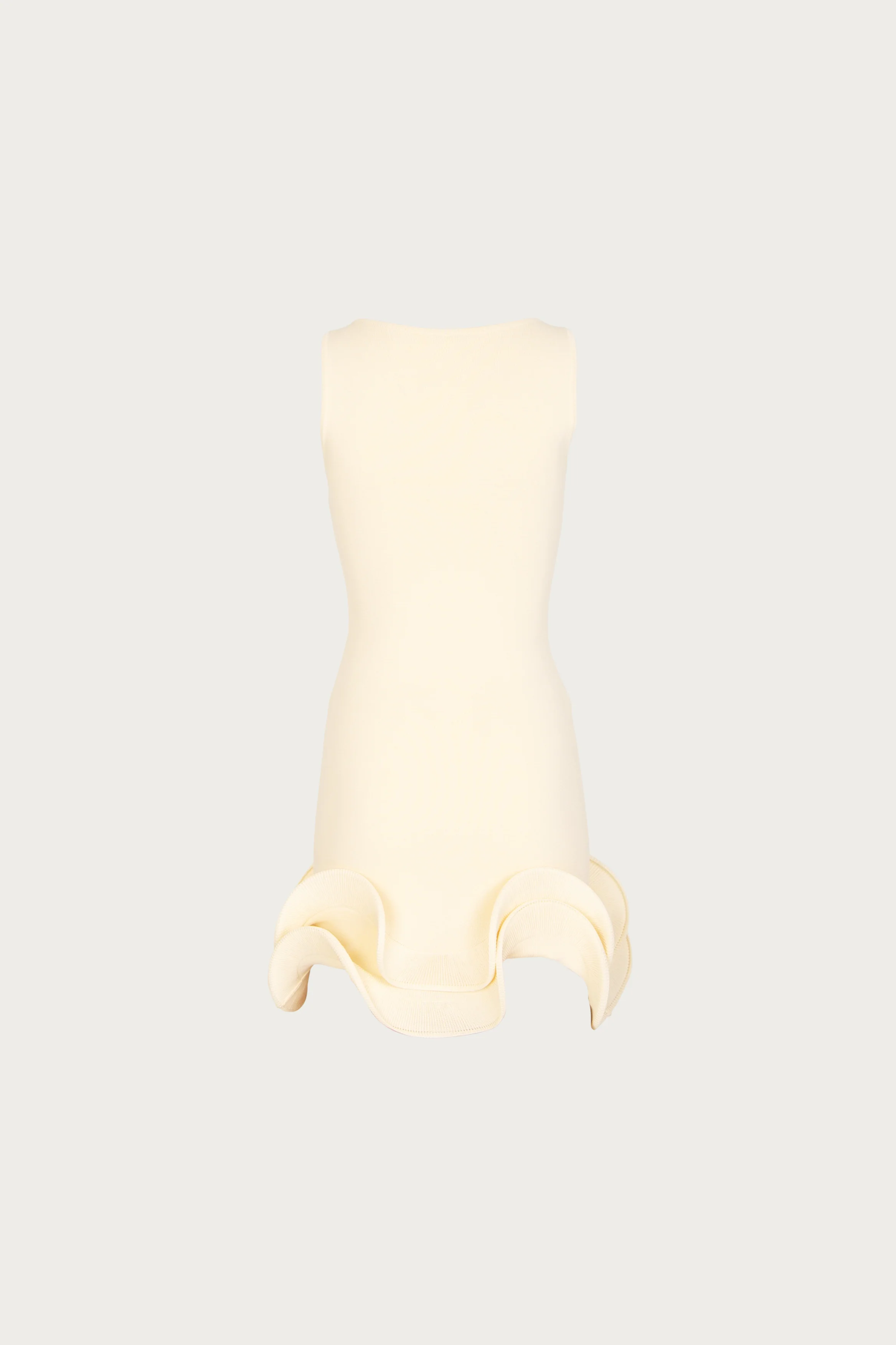 Double Ruffle Hem Mini Dress (Cream) - Image 8
