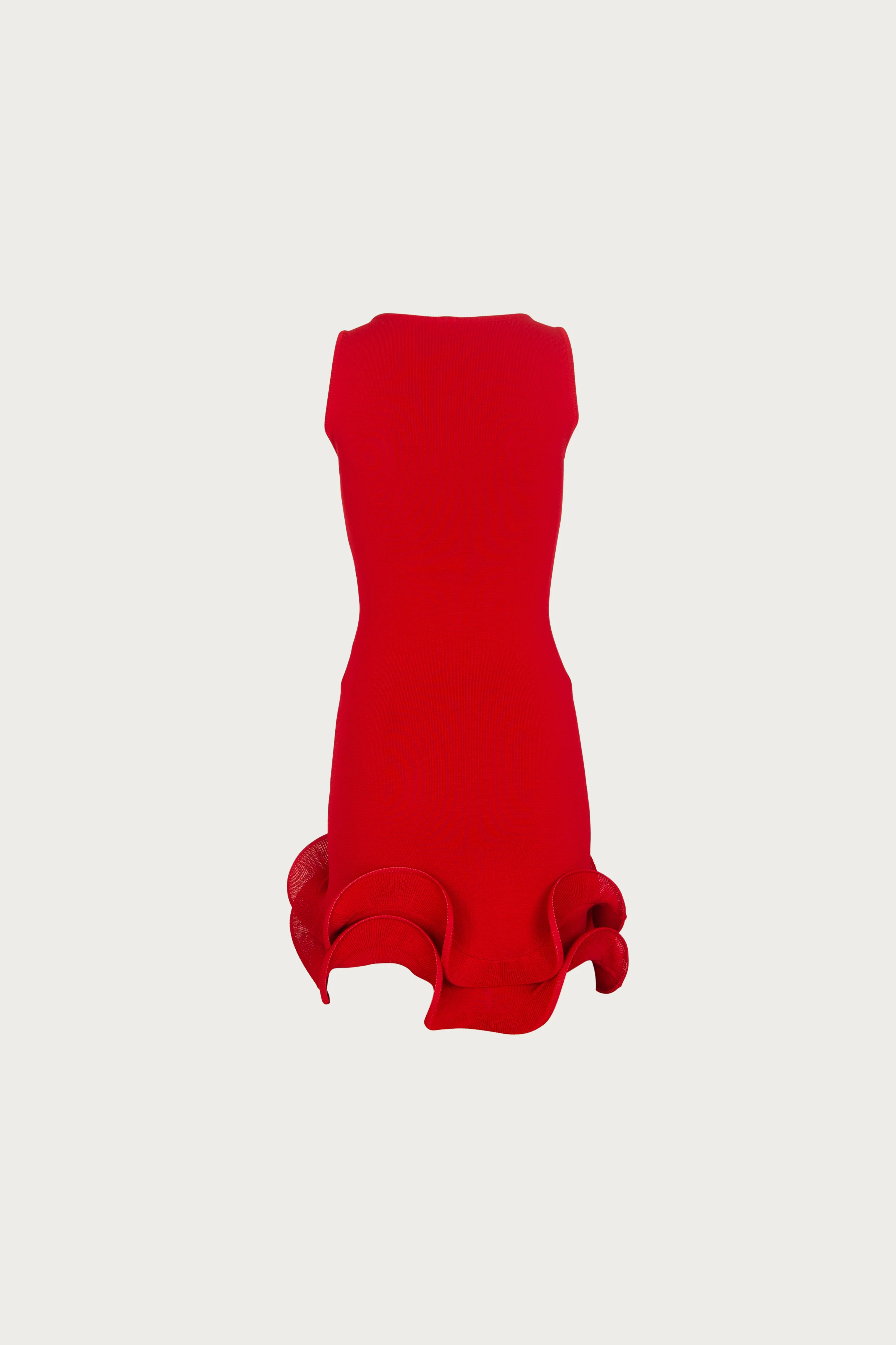 Double Ruffle Hem Mini Dress (Red) - Image 8