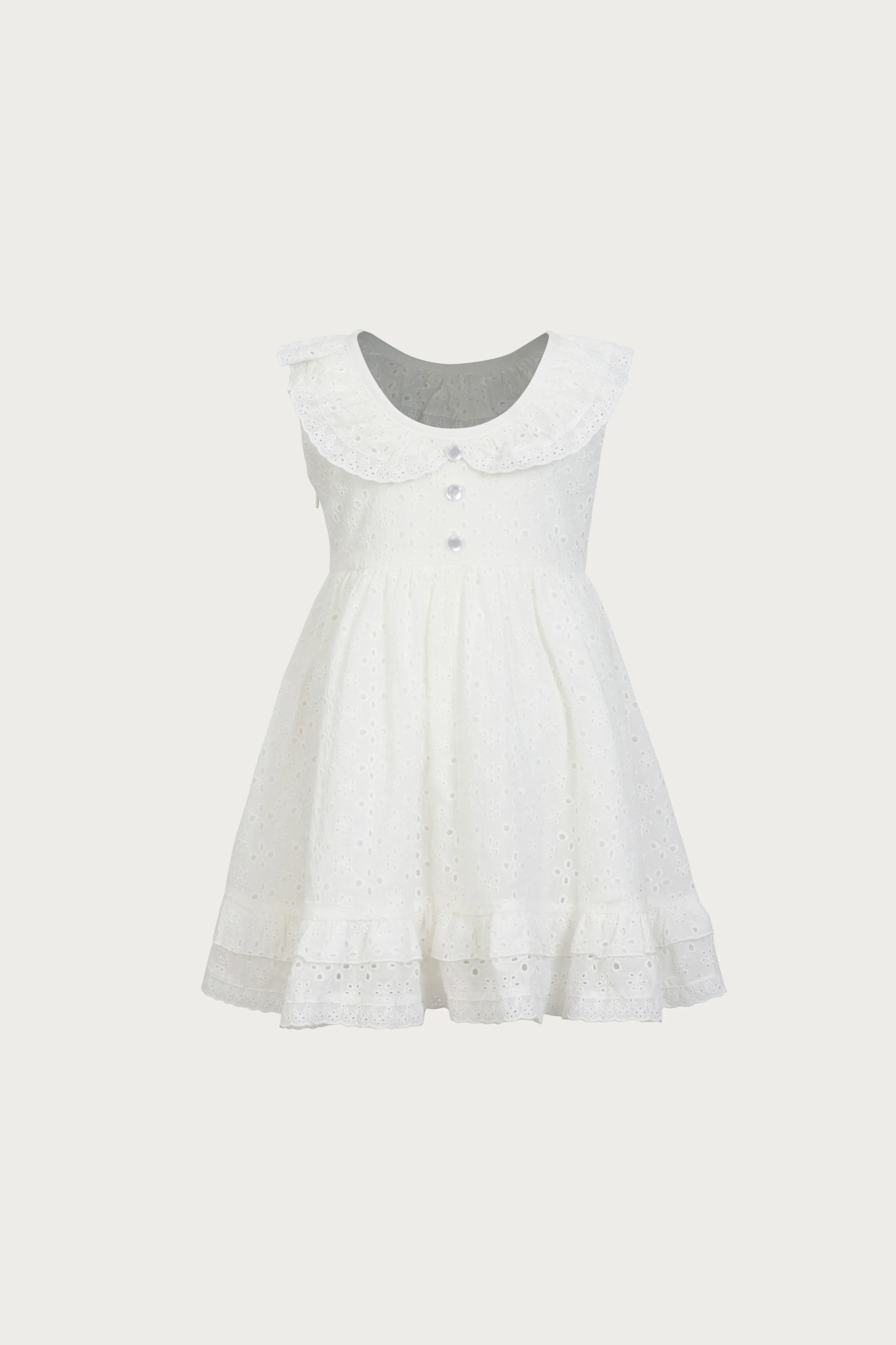 kids eyelet dress (white) - Image 4