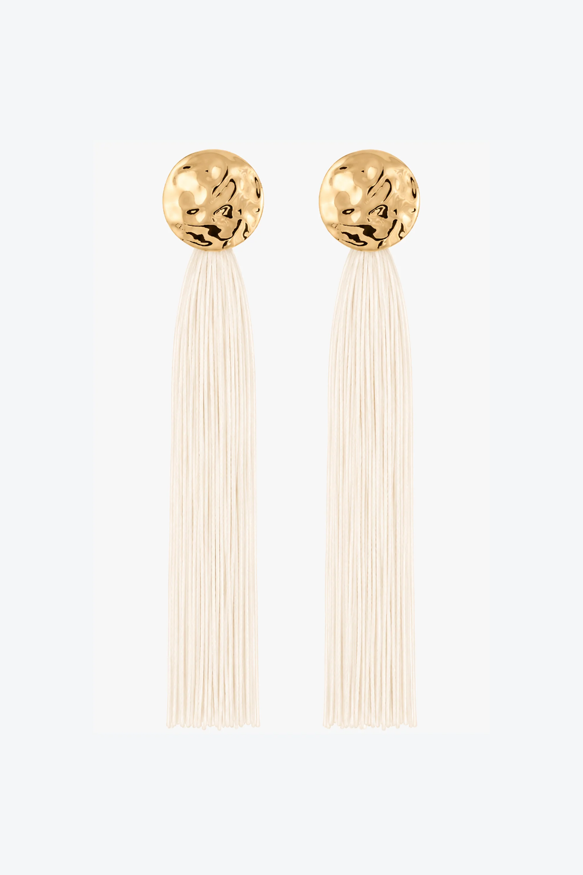 Fringe Tassel Earring (Gold/Cream)