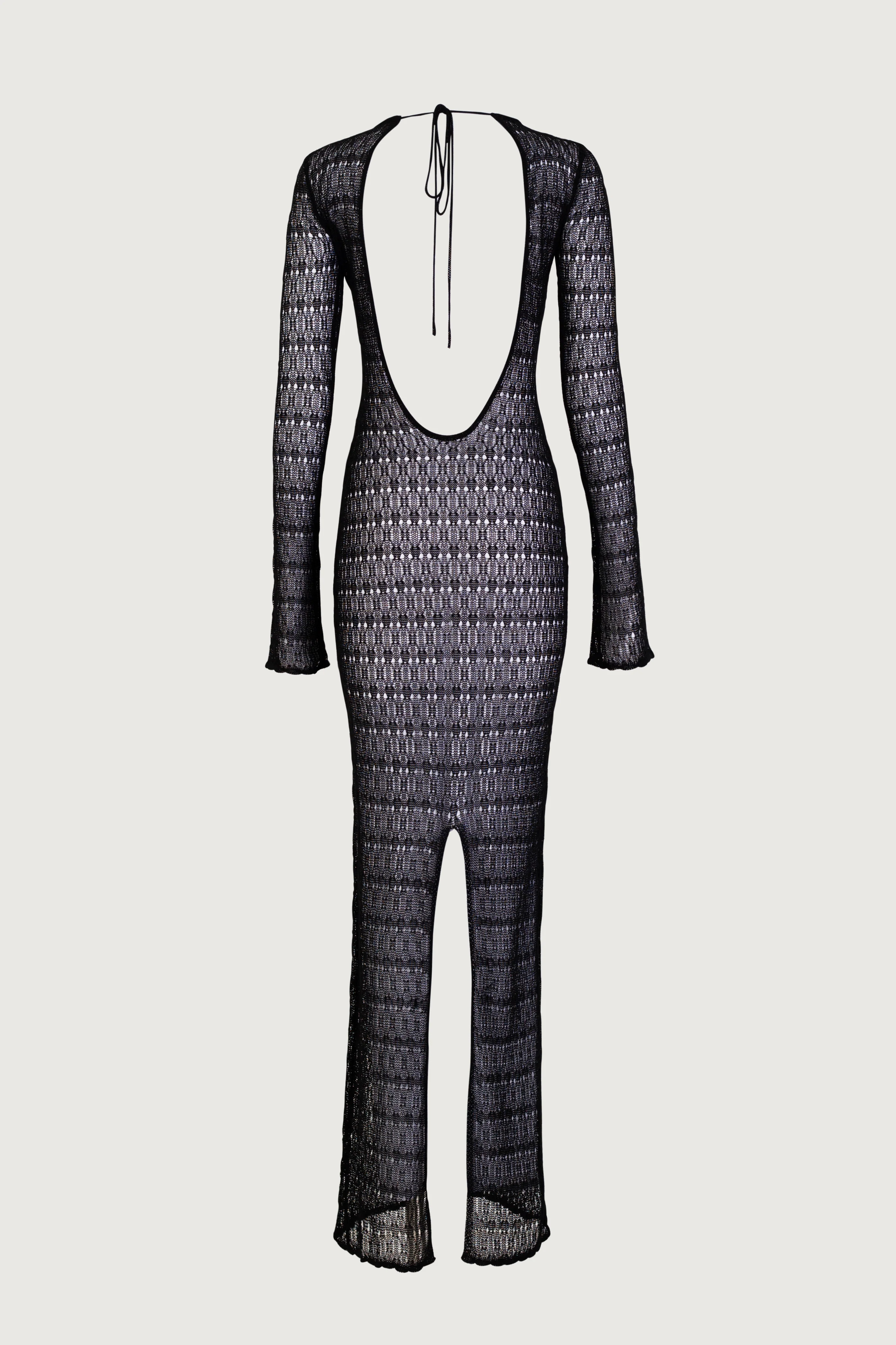 Keyhole Crochet Dress (Black/Cream) - Image 4