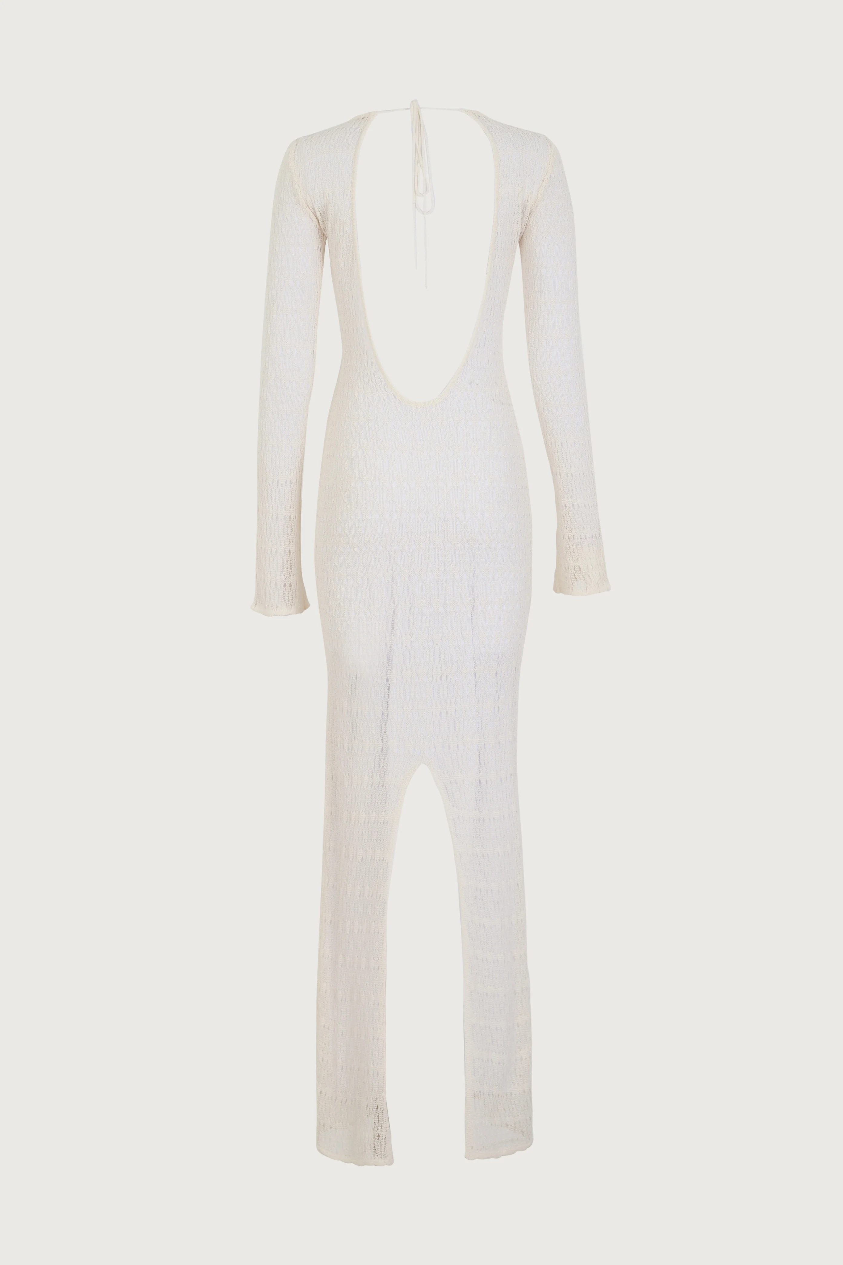 Keyhole Crochet Dress (Cream/Black) - Image 4