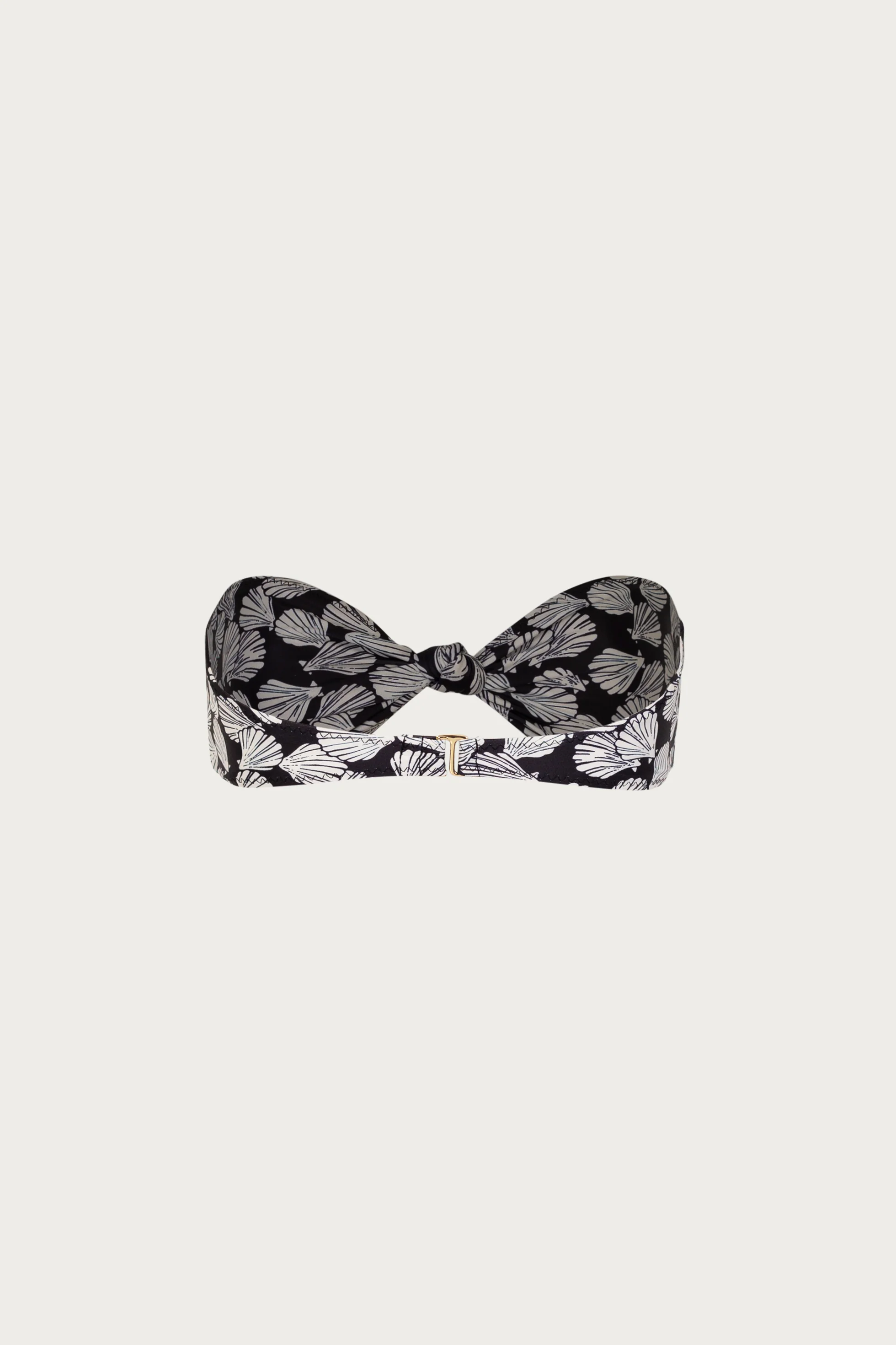 Knotted Bandeau Top (Palm Beach Shell Black/Cream) - Image 5