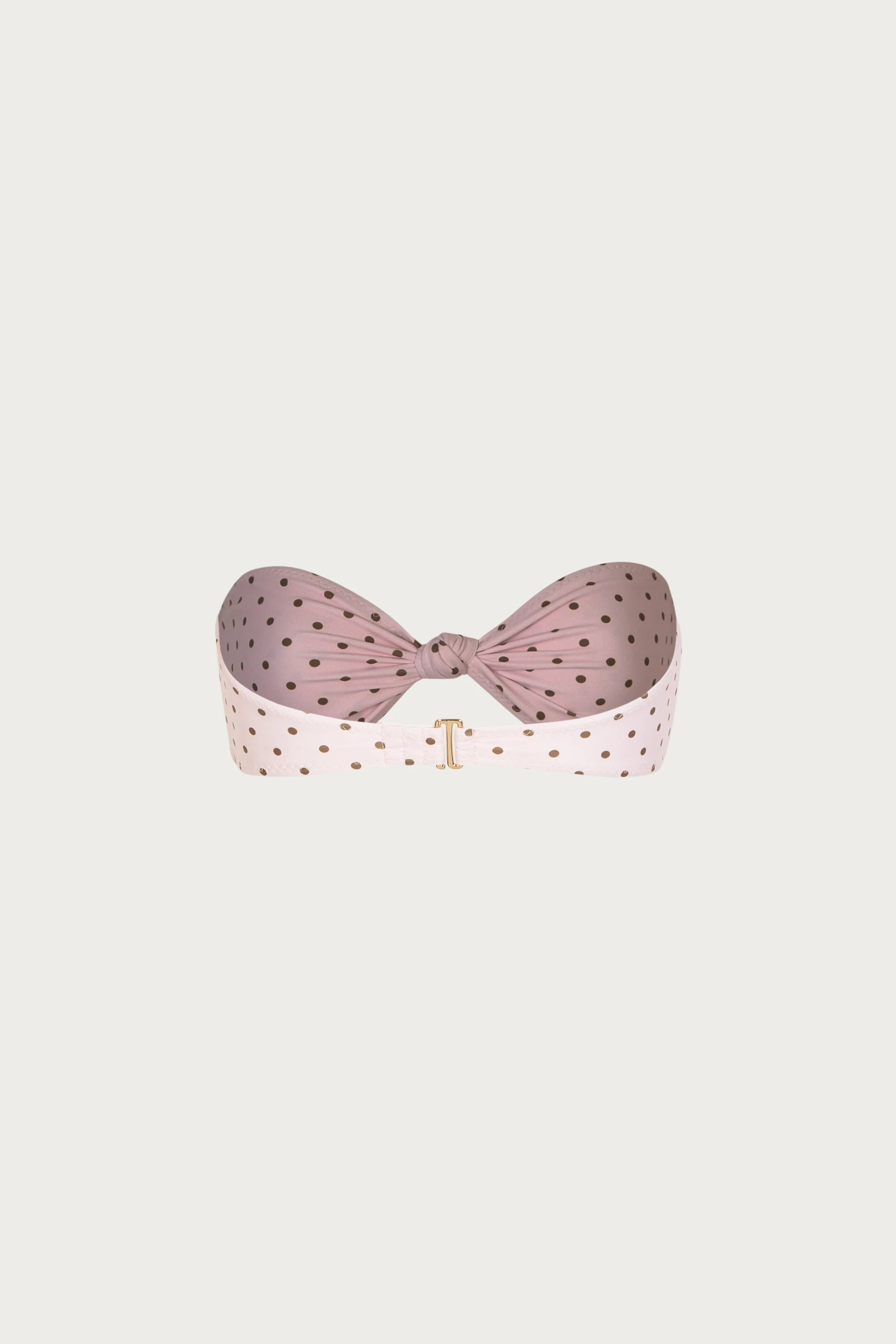 Knotted Bandeau Top (Pink Brown Polka Dot) - Image 7