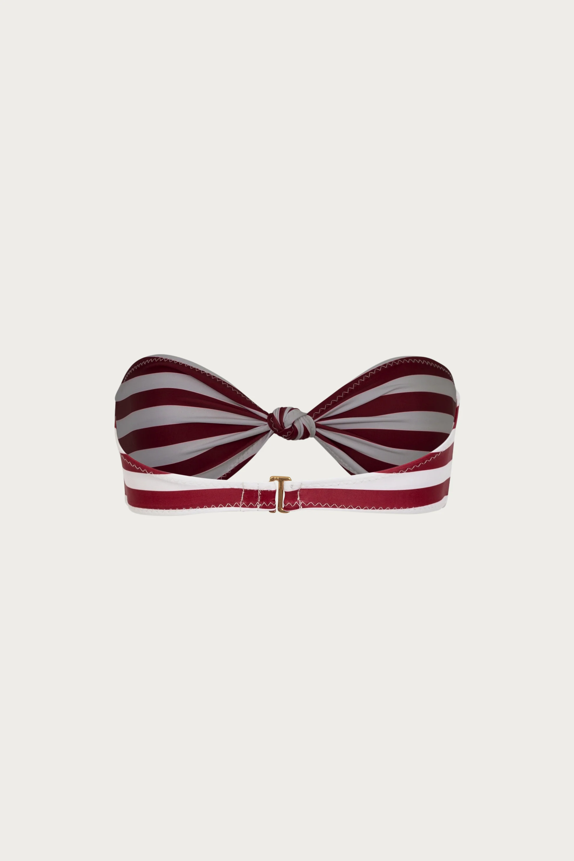 Knotted Bandeau Top (Burgundy Stripe) - Image 6