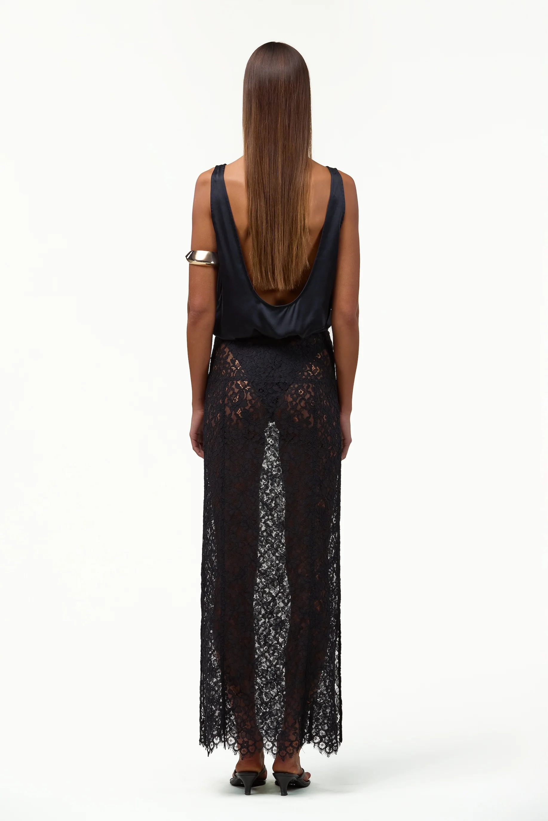 Lace Maxi Skirt (Black) - Image 3