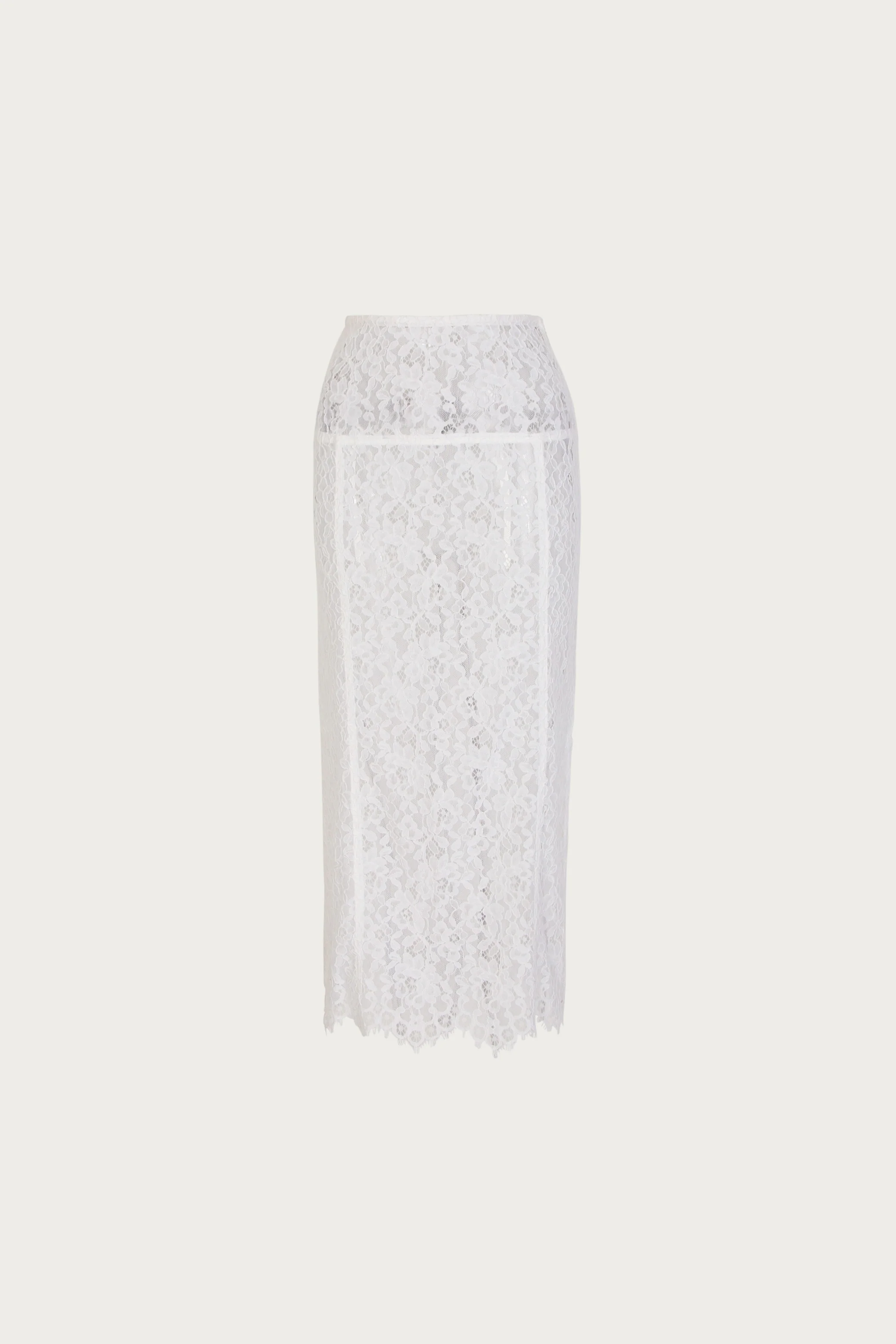 Lace Midi Skirt (White) - Image 8