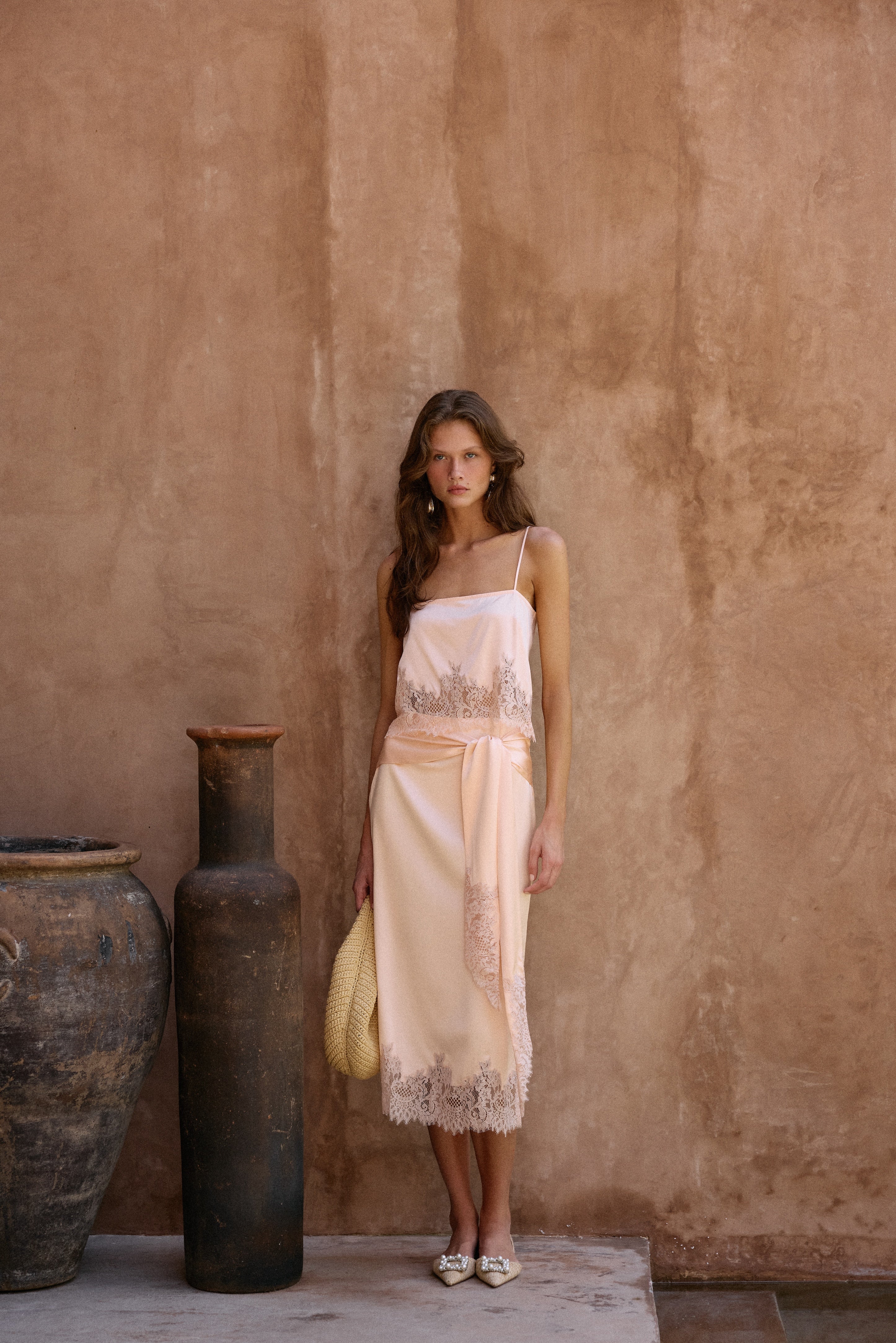 Lace Silk Tank (Rose Clay) - Image 4