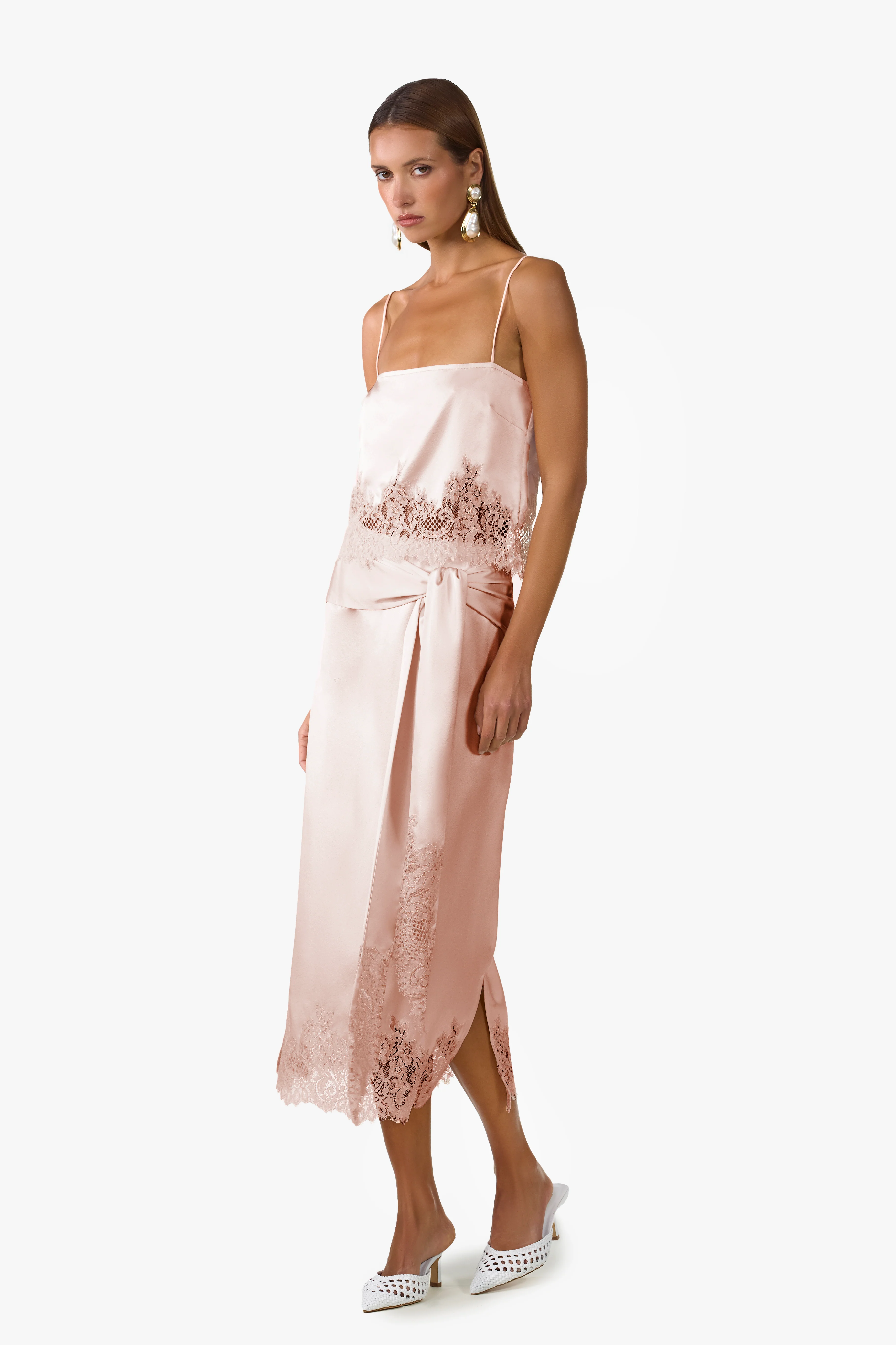 Lace Silk Tank (Rose Clay) - Image 5