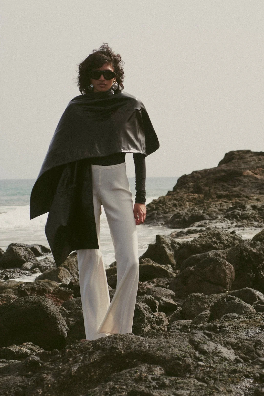 Leather Wrap Cape (Black) - Image 3