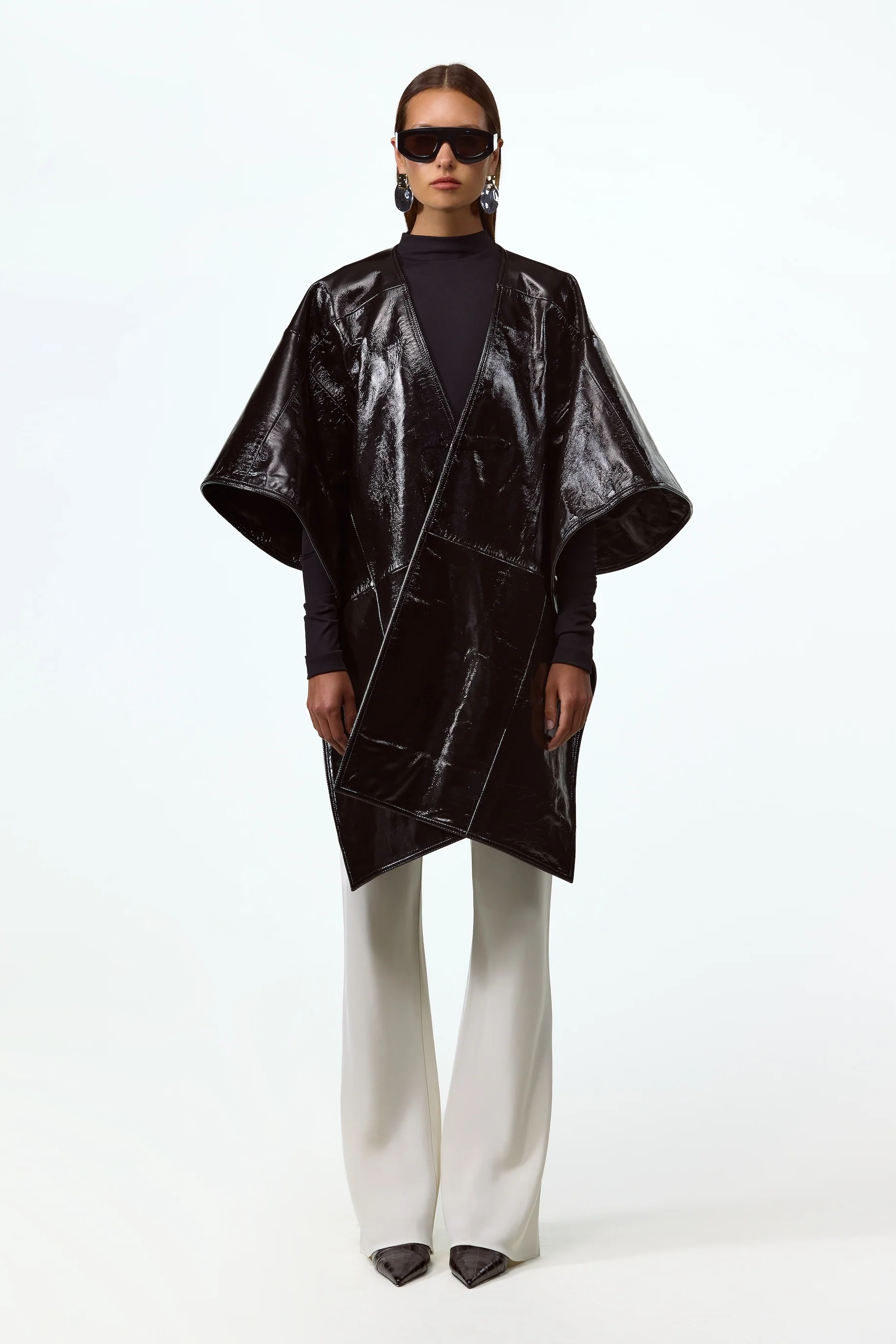 Leather Wrap Cape (Black) - Image 4