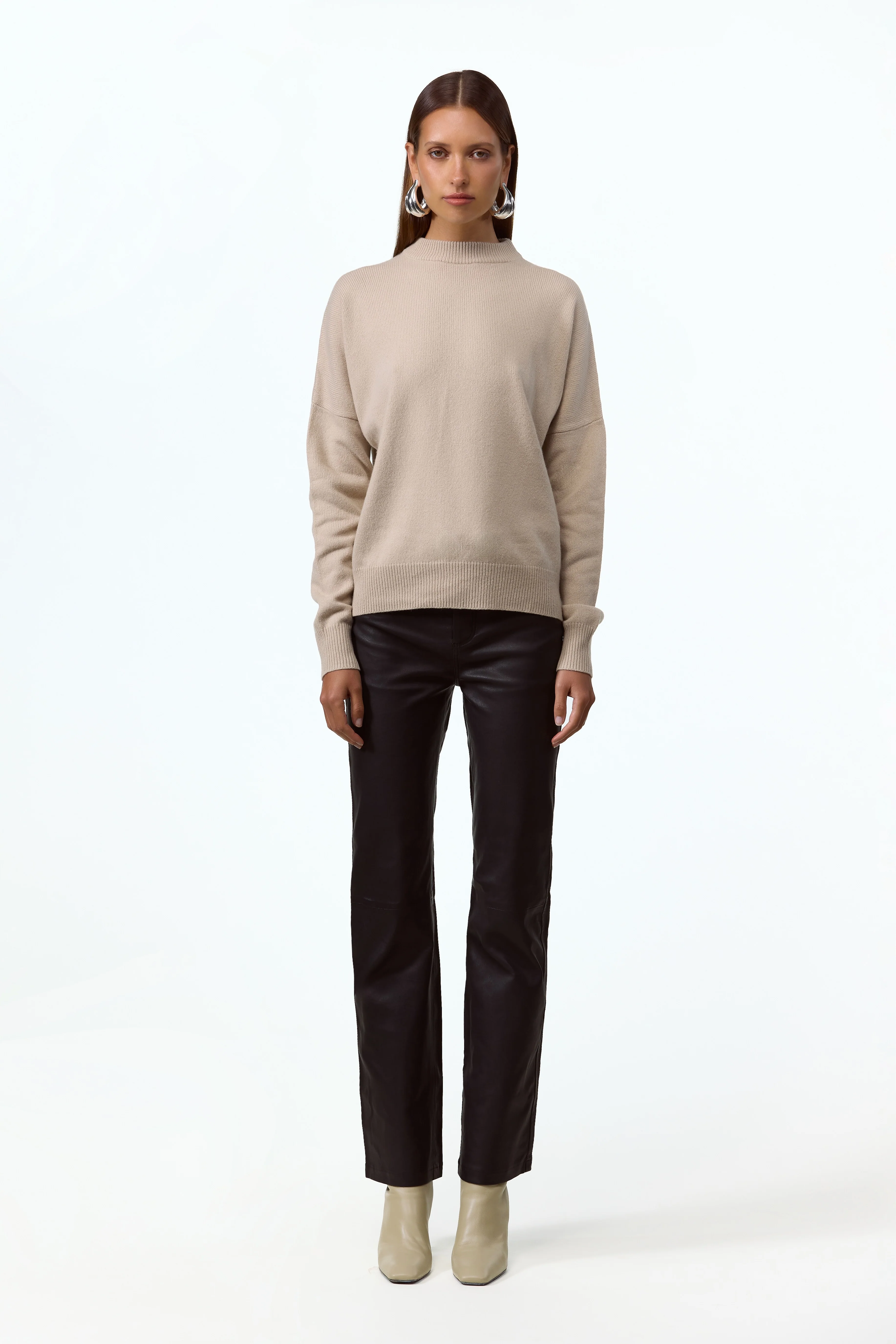 Lightweight Wool Sweater (Taupe) - Image 3
