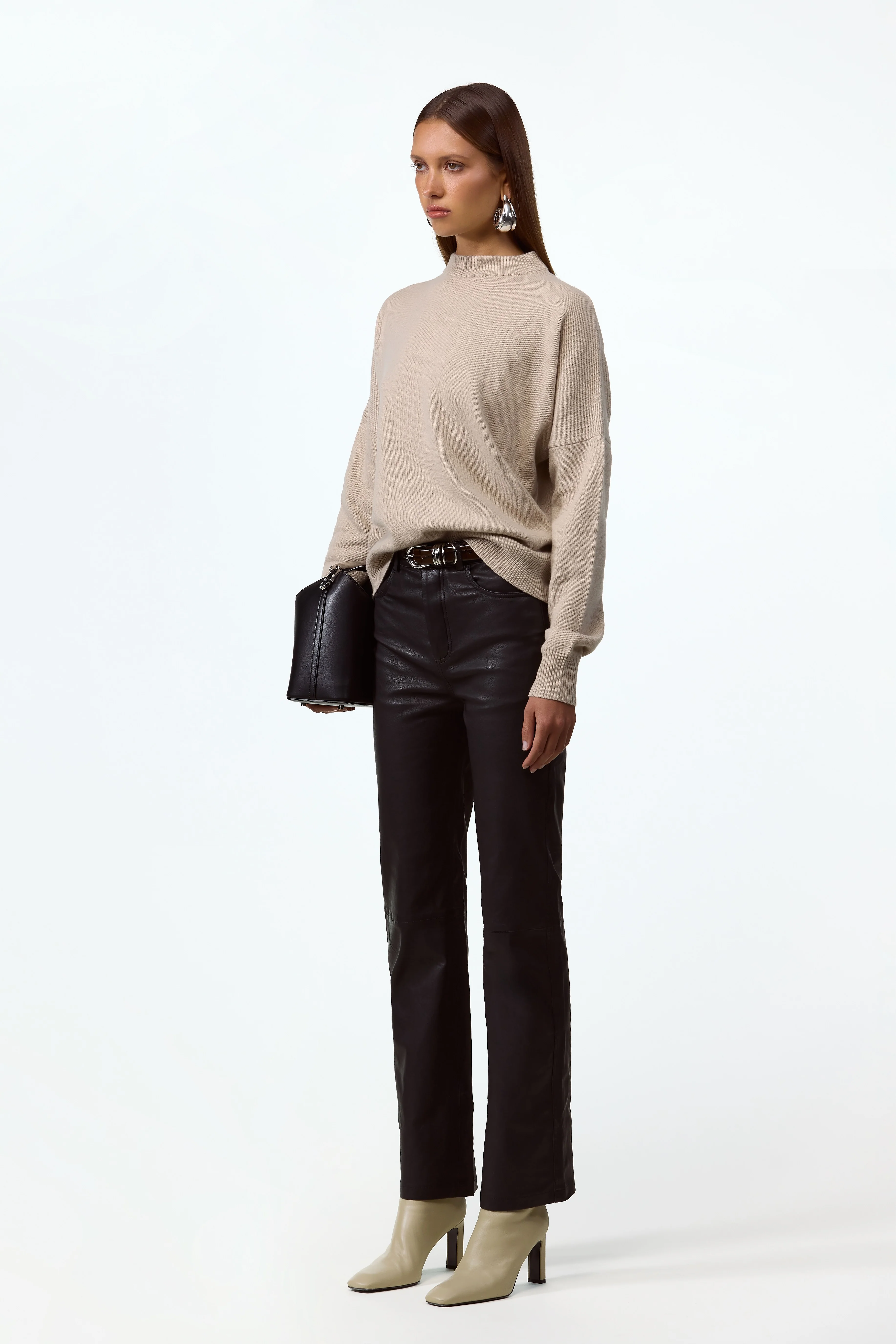 Lightweight Wool Sweater (Taupe) - Image 4