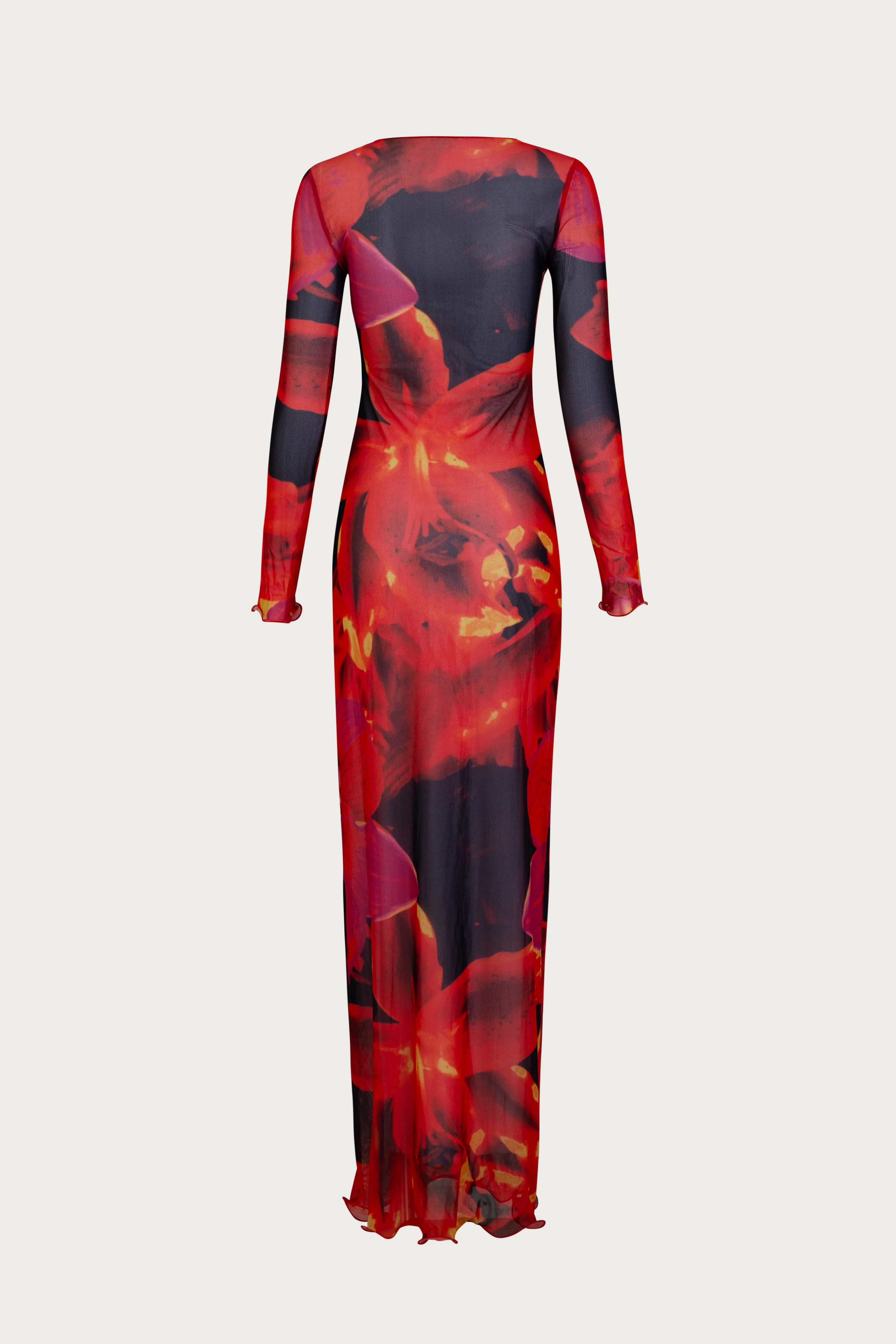 Mesh Maxi Dress (Red Tropical) - Image 7