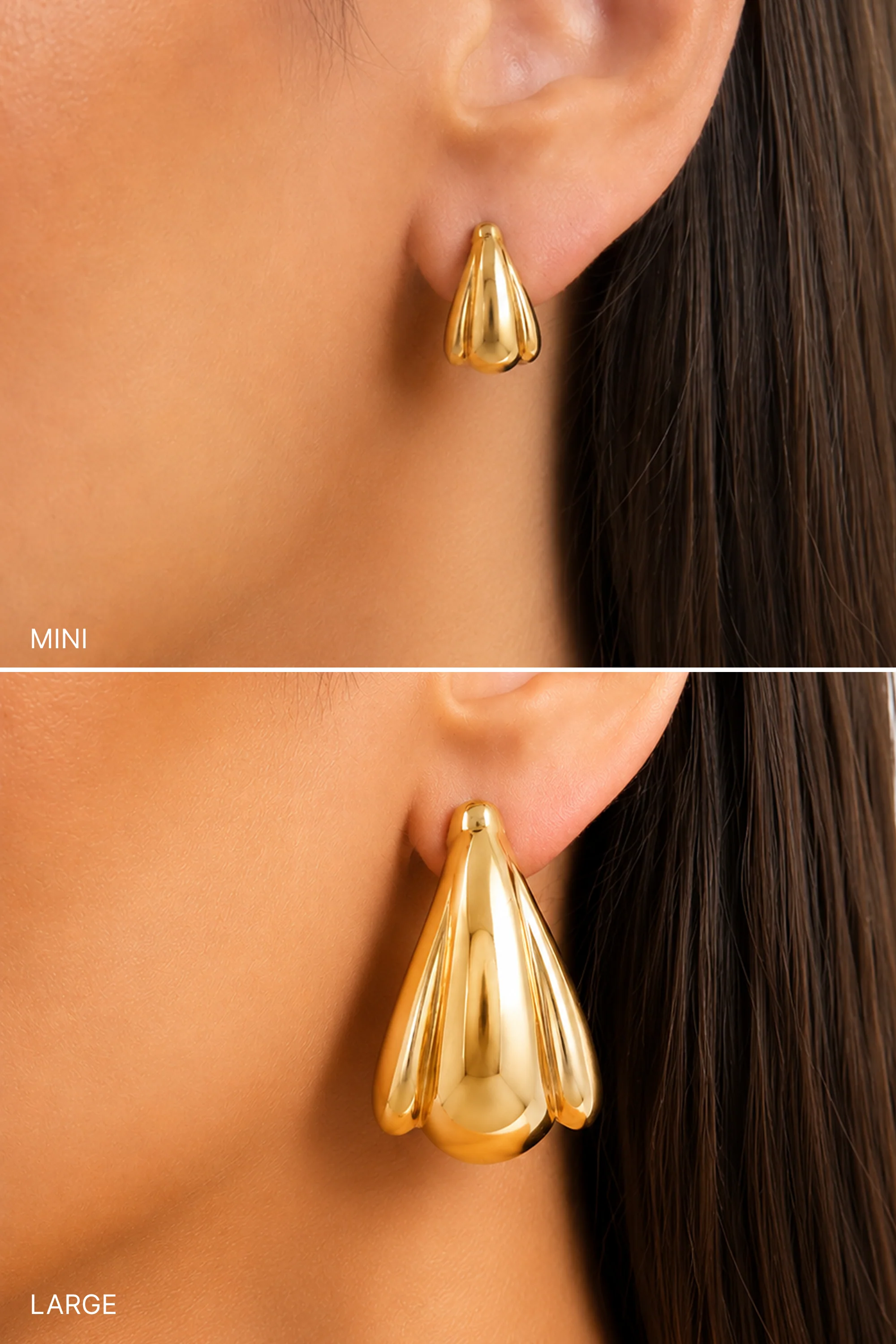 Edge Hoop Earring (Gold) - Image 4