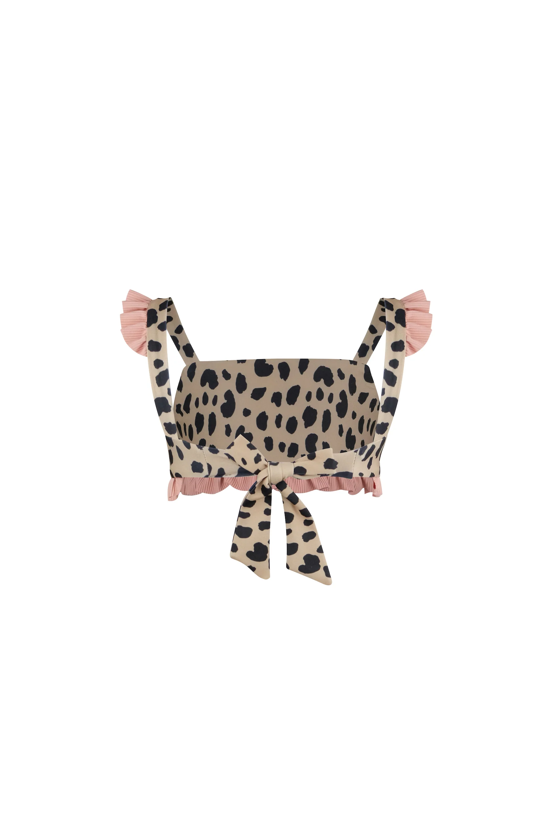 ruffle bandeau top (leopard/ribbed blush) - Image 3