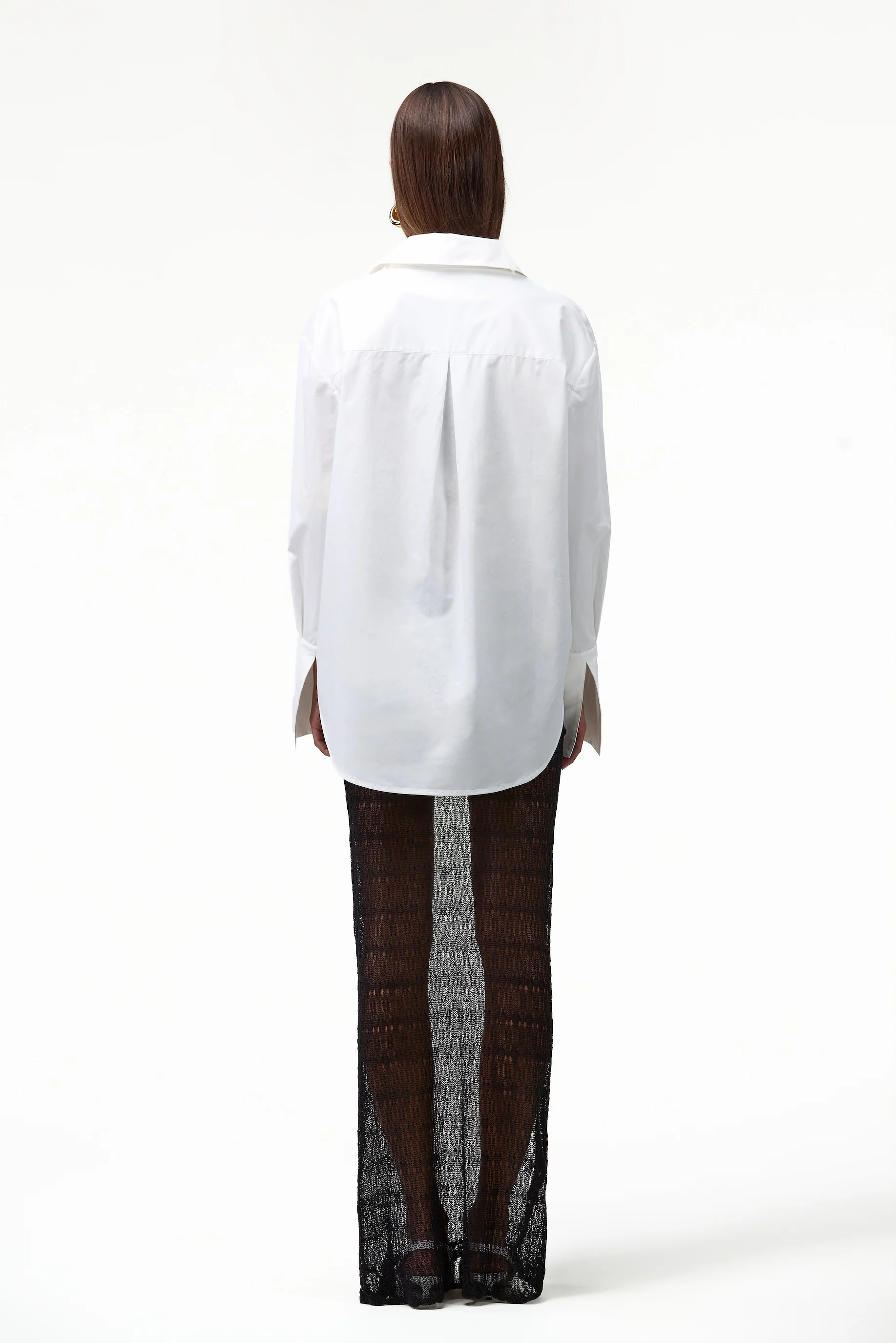Oversized Poplin Shirt (White/Black) - Image 6