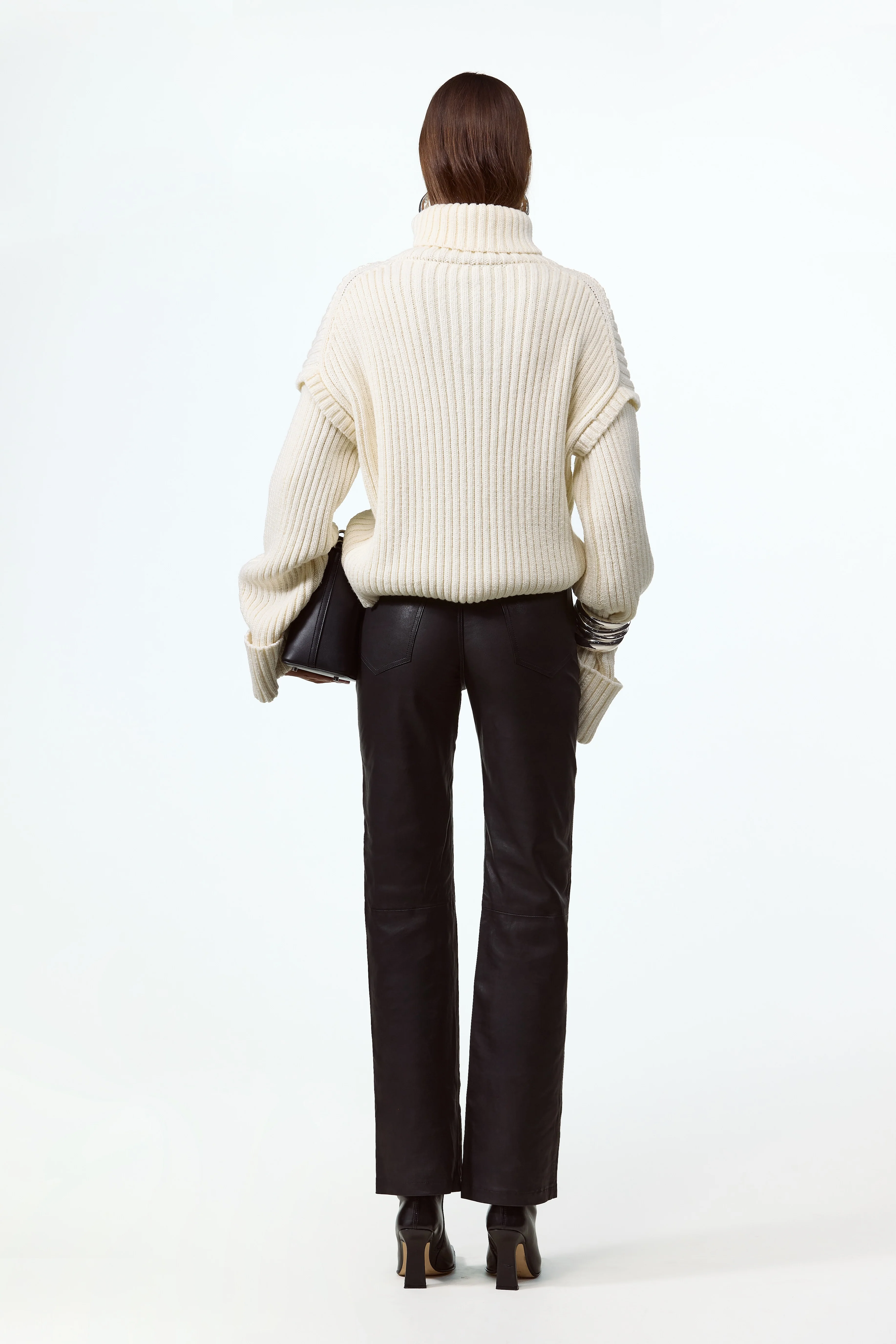Oversized Ribbed Wool Sweater (Cream) - Image 5