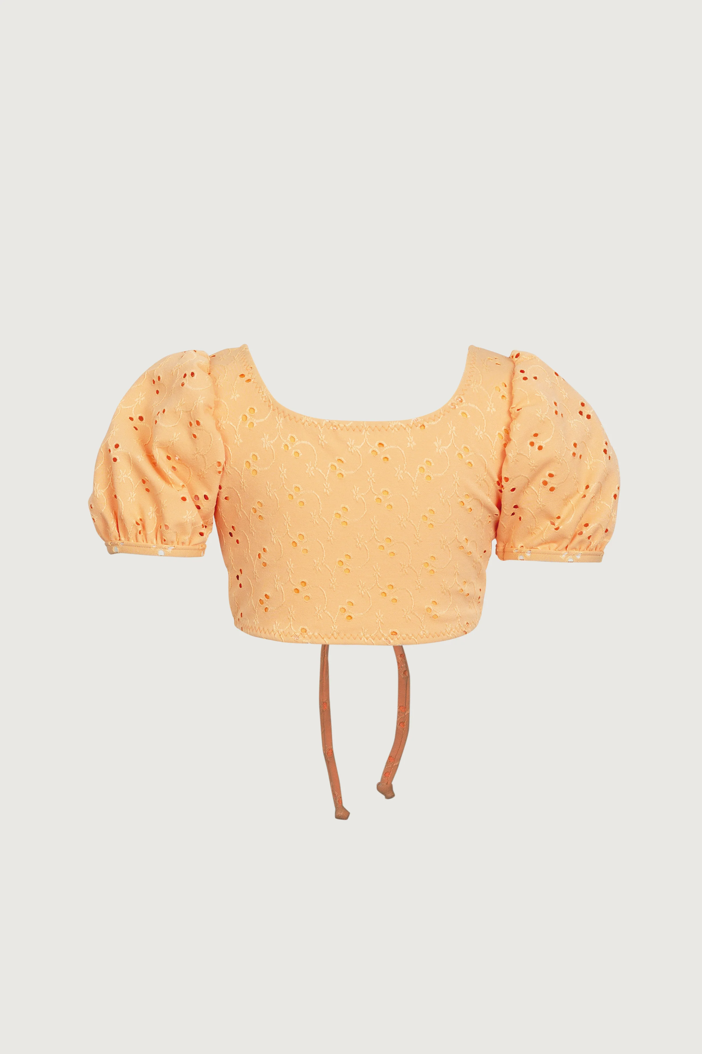 puff sleeve top (peach eyelet) - Image 3