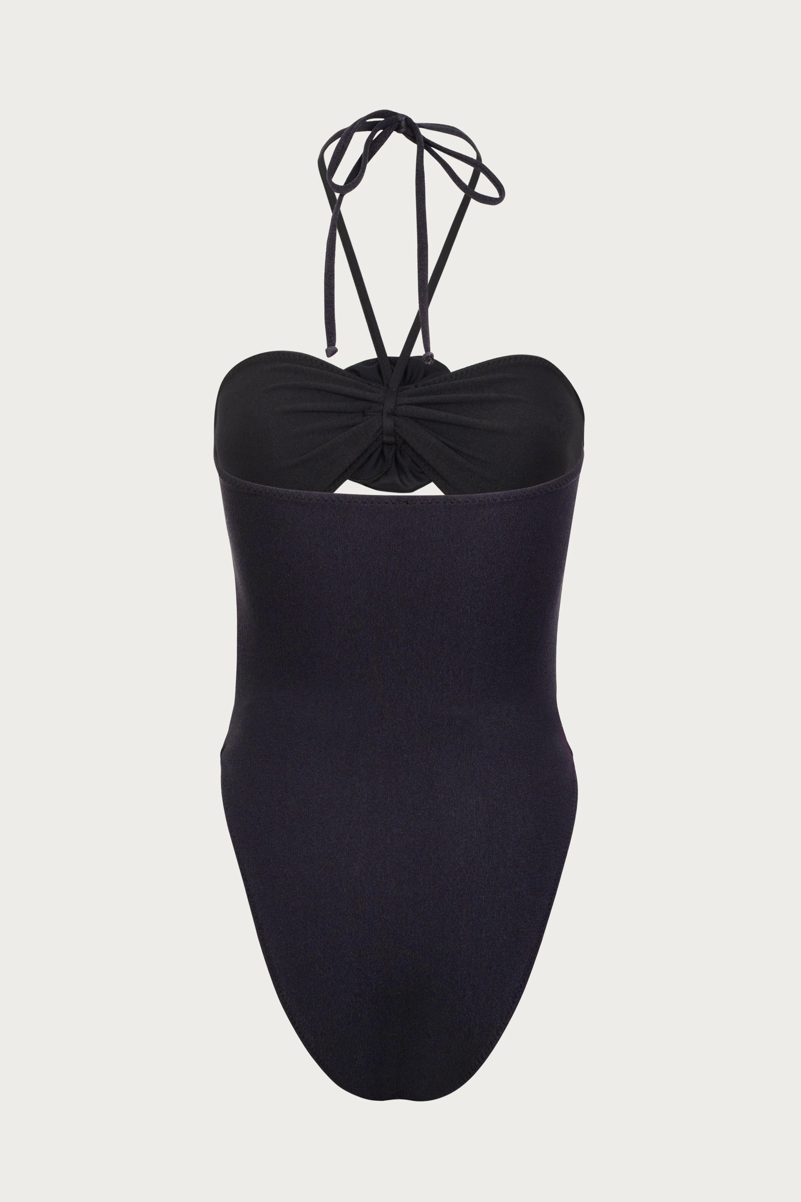 Rose Cut Out One Piece (Faux Suede Black/Black) - Image 3