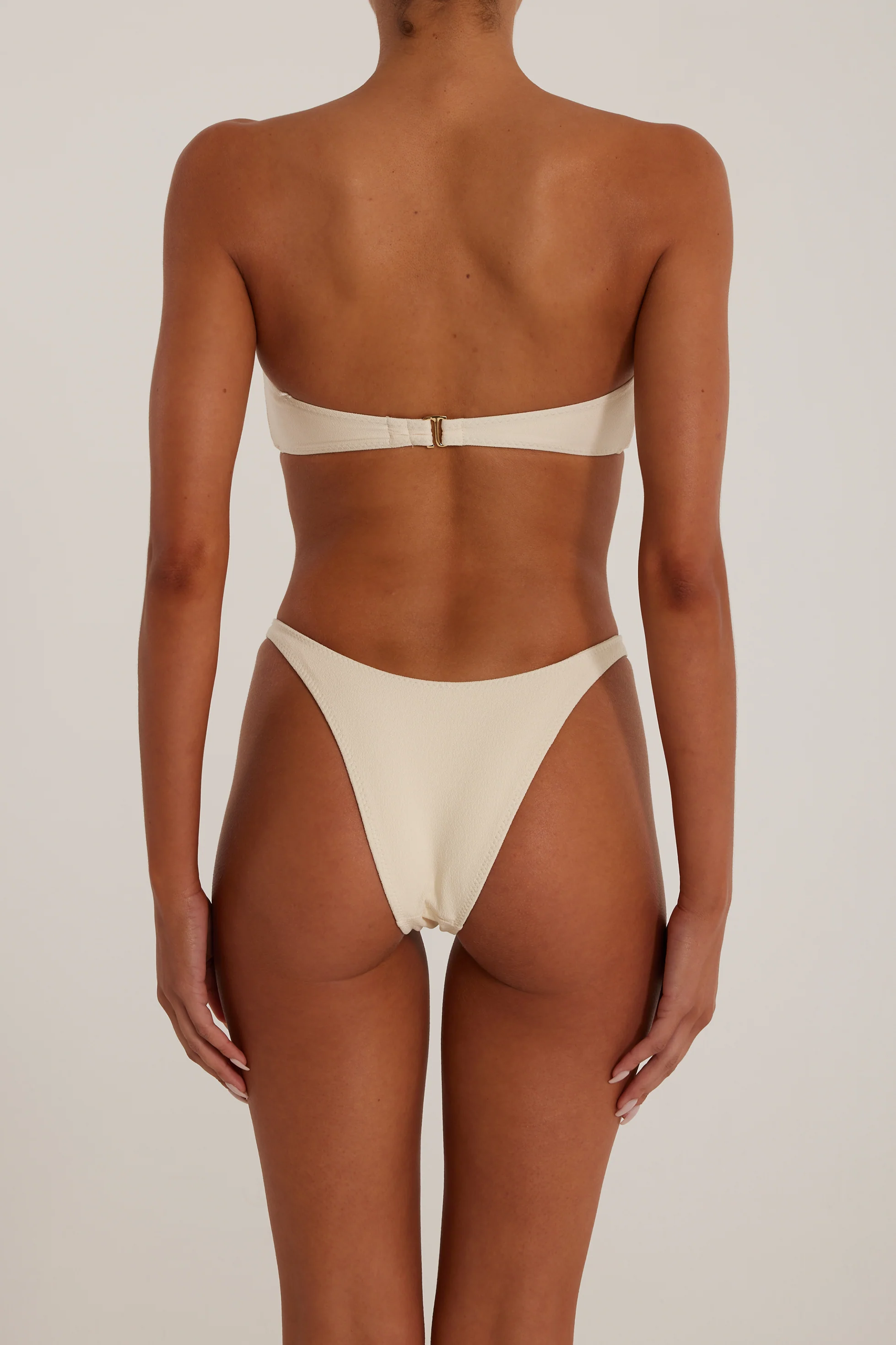 Rosette 90s Bottom (Faux Suede Cream/Black) - Image 4