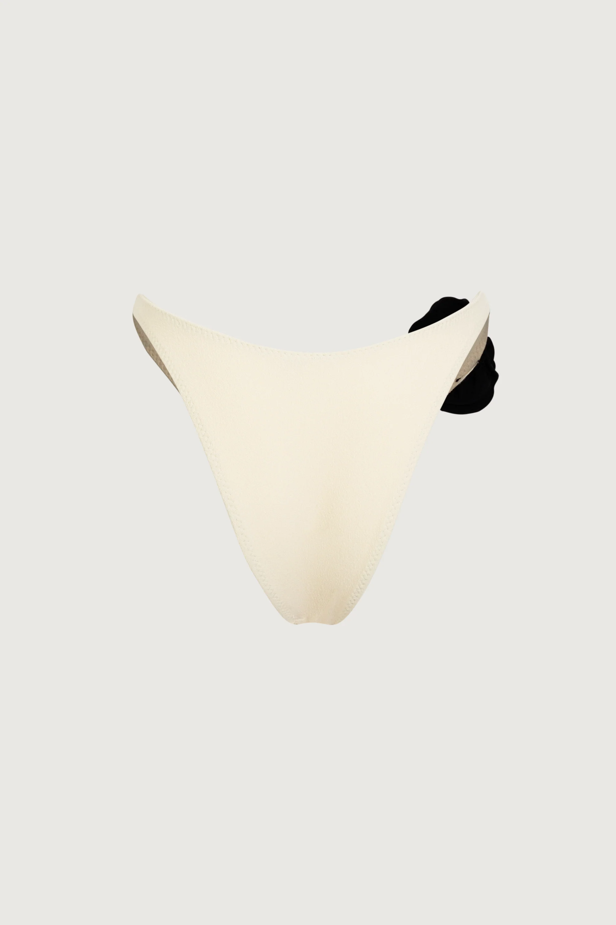 Rosette 90s Bottom (Faux Suede Cream/Black) - Image 5