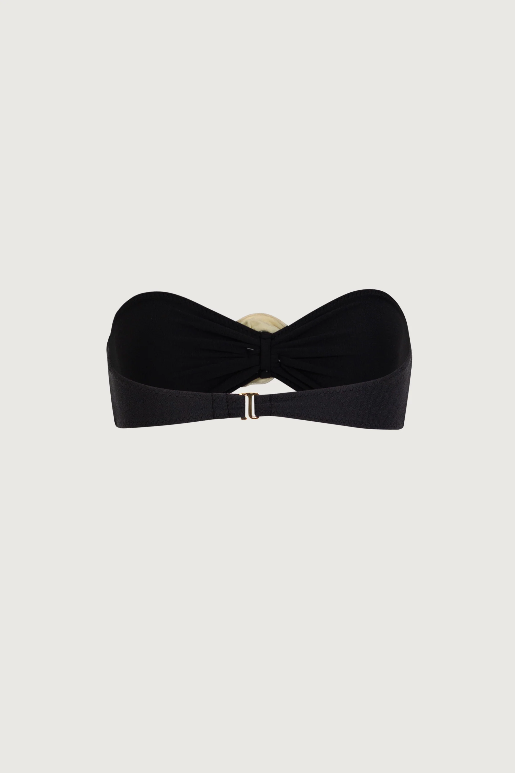 Rosette Bandeau Top (Faux Suede Black/Cream) - Image 6