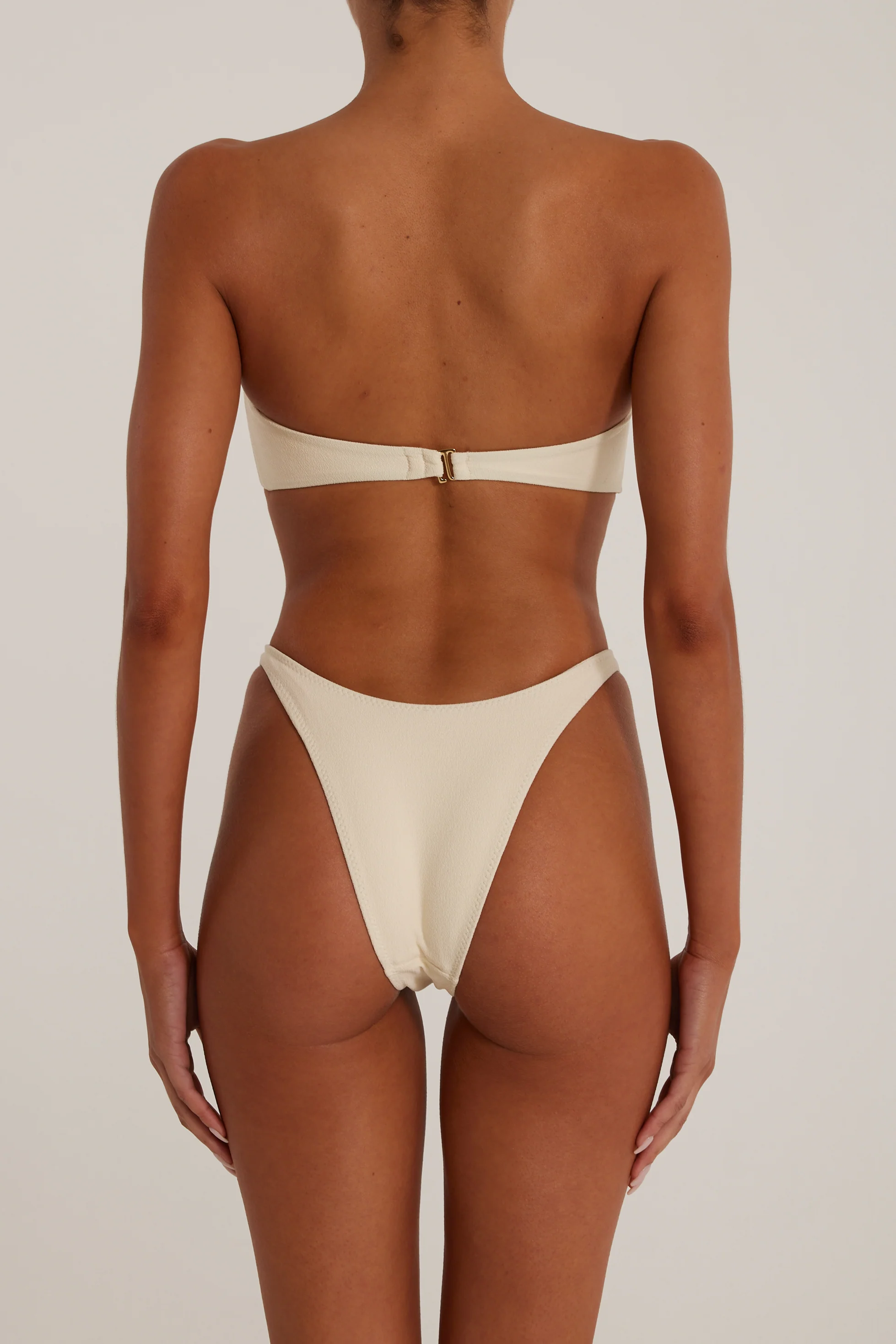 Rosette Bandeau Top (Faux Suede Cream/Cream) - Image 5