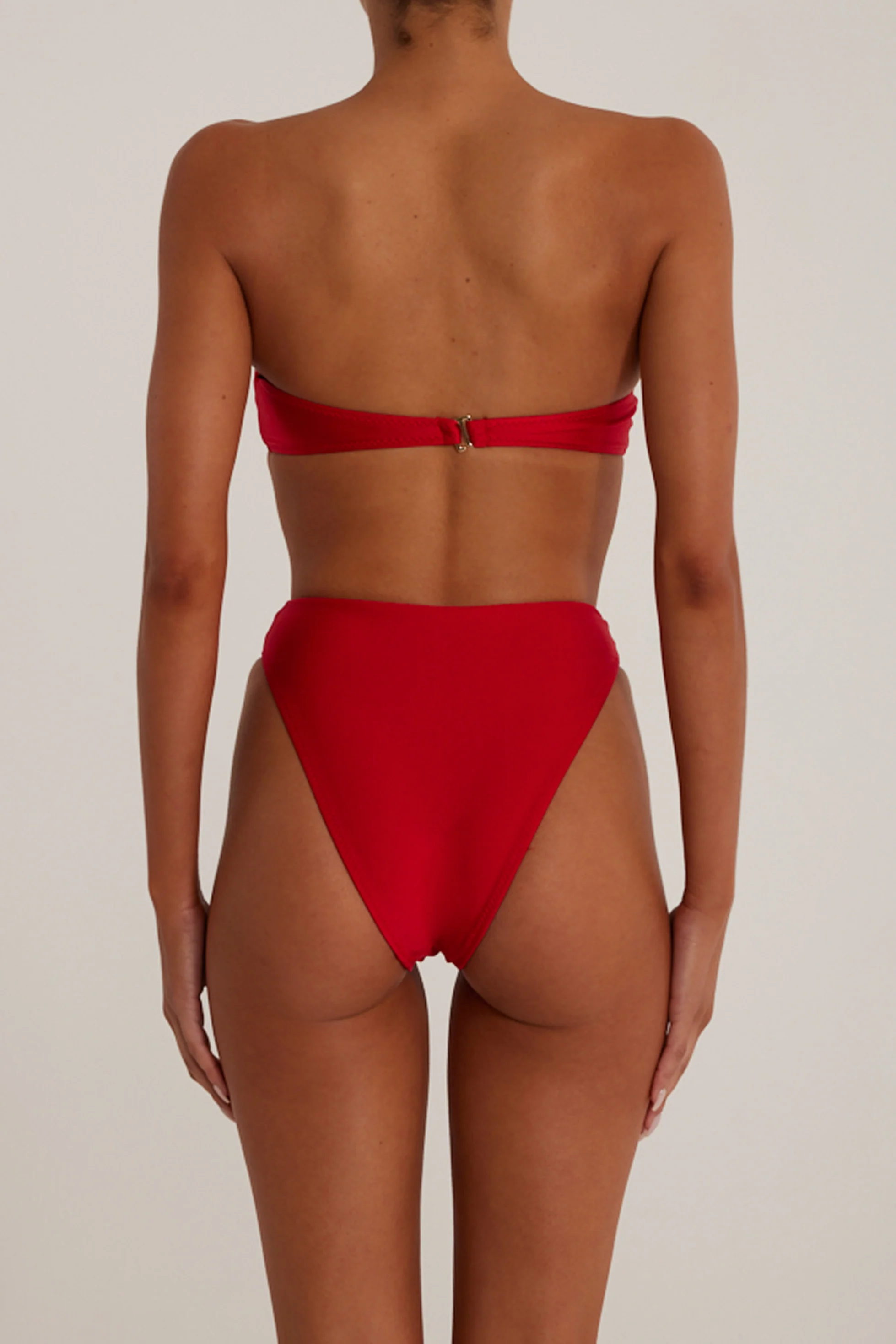 Rosette Bandeau Top (Scarlet Red/Red) - Image 5