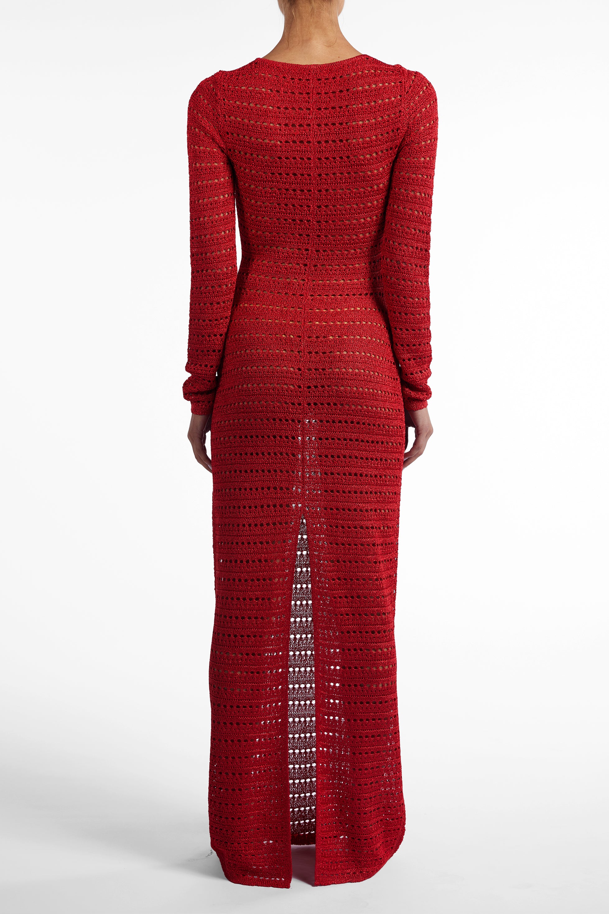 Rosette Crochet Dress (Red) - Image 4