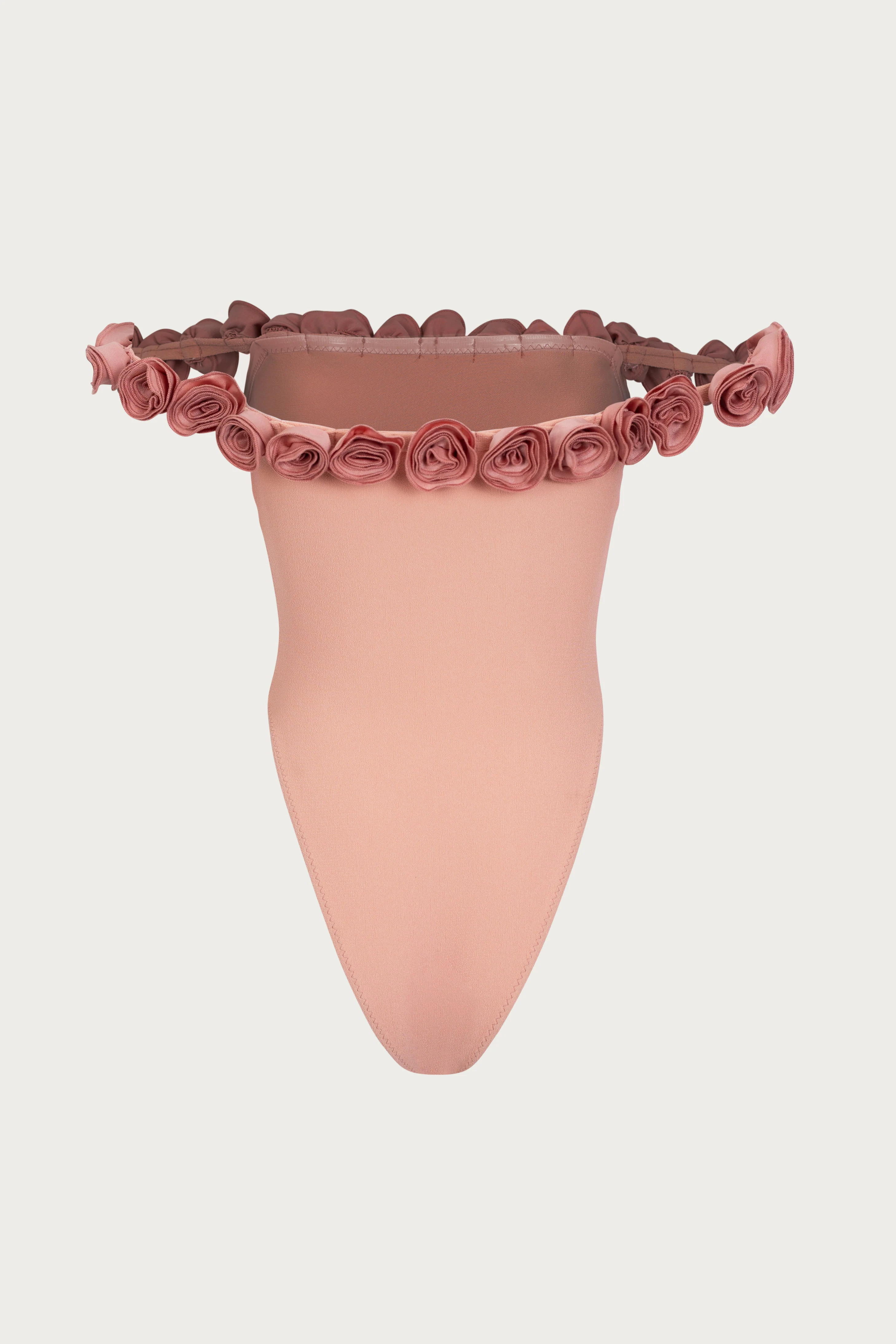 Rosette Off Shoulder One Piece (Faux Suede Blush/Blush) - Image 4