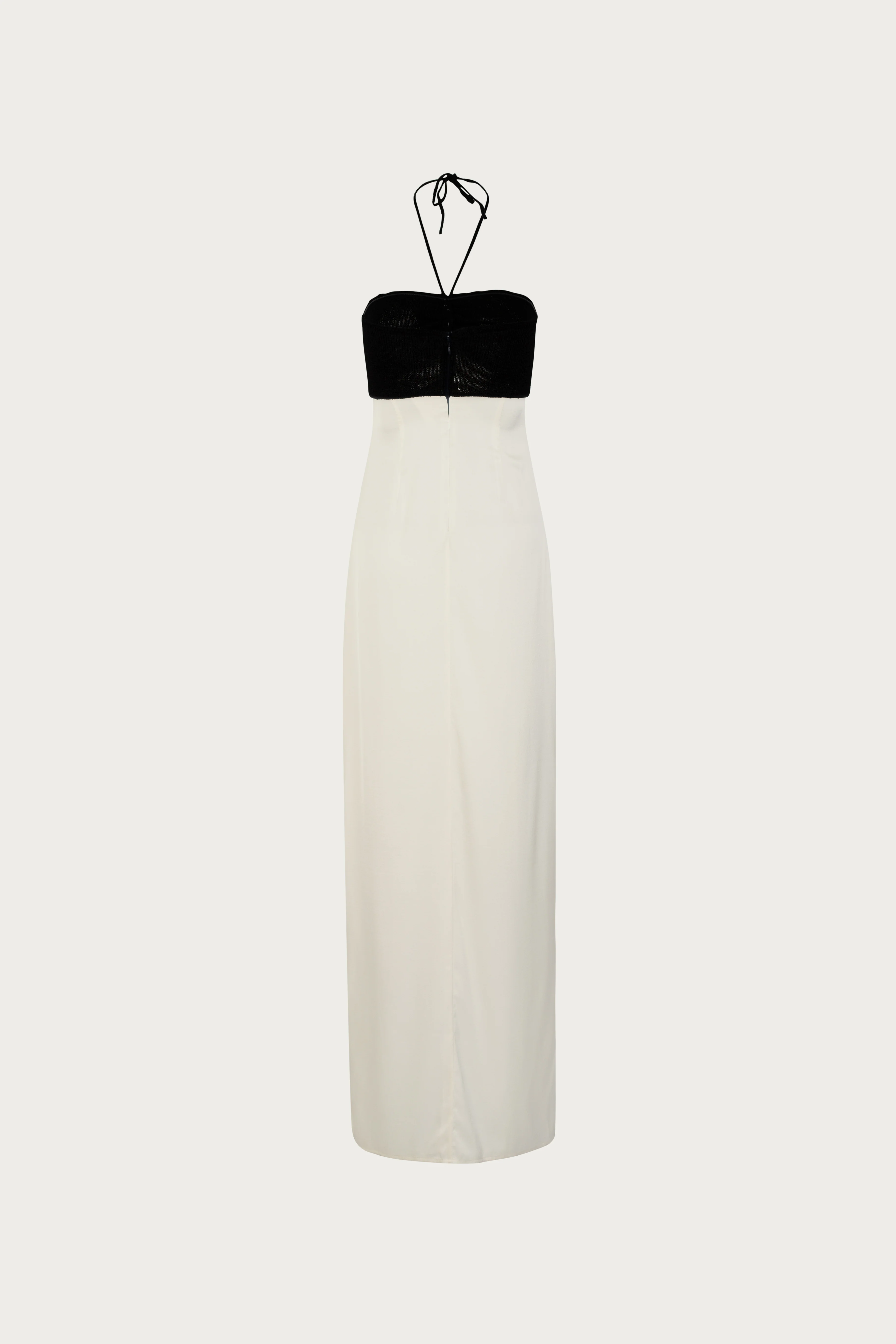 Rosette Silk Dress (Cream/Black) - Image 6