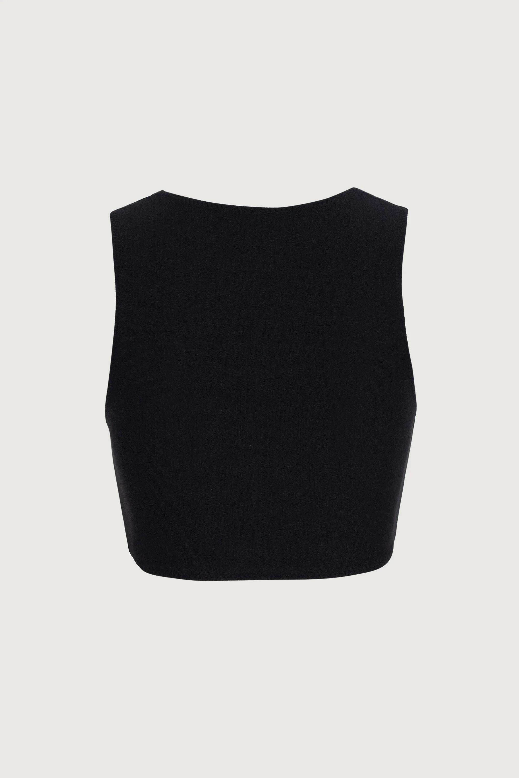 Rosette Tank Top (Faux Suede Black/Cream) - Image 6