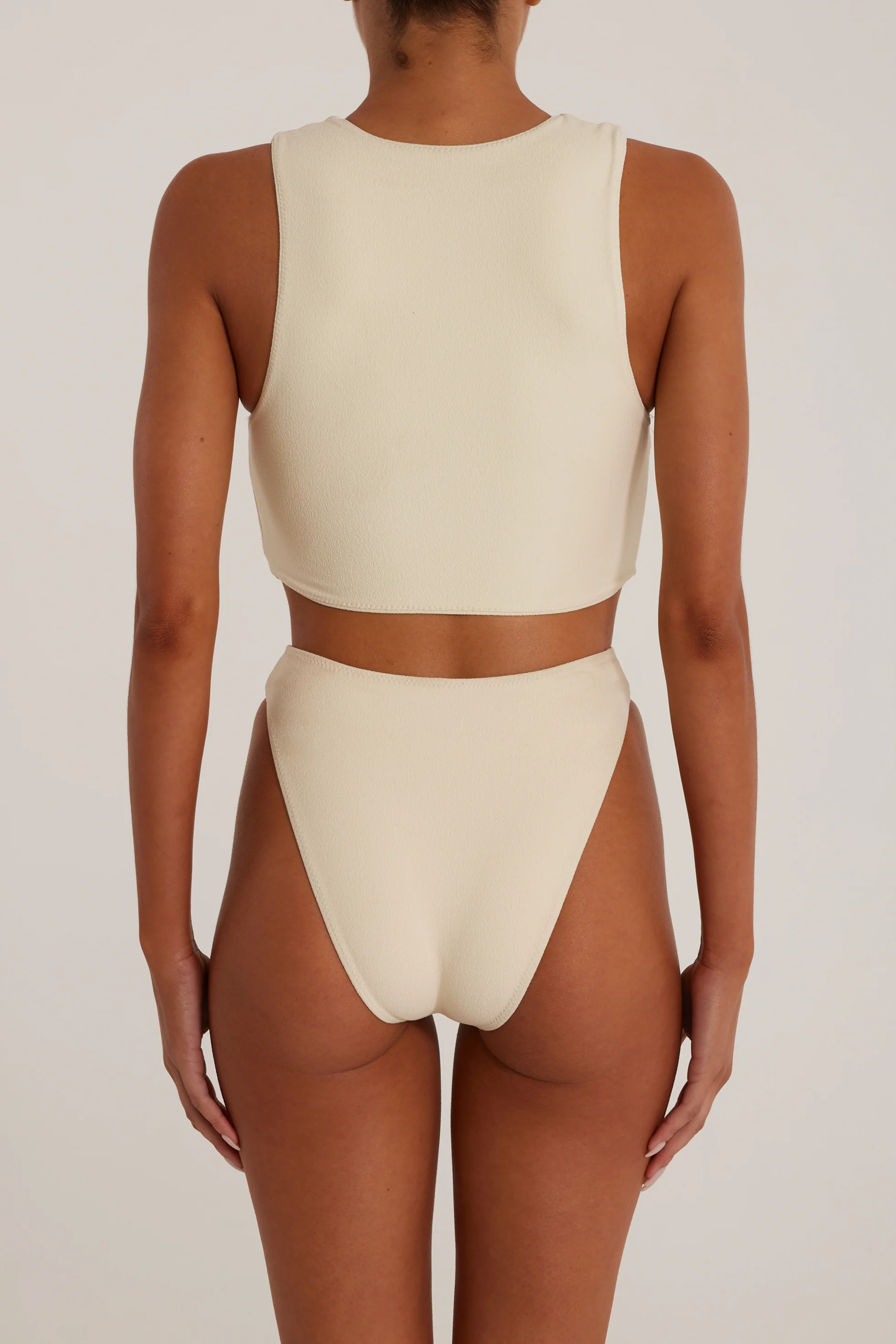 Rosette Tank Top (Faux Suede Cream/Cream) - Image 5