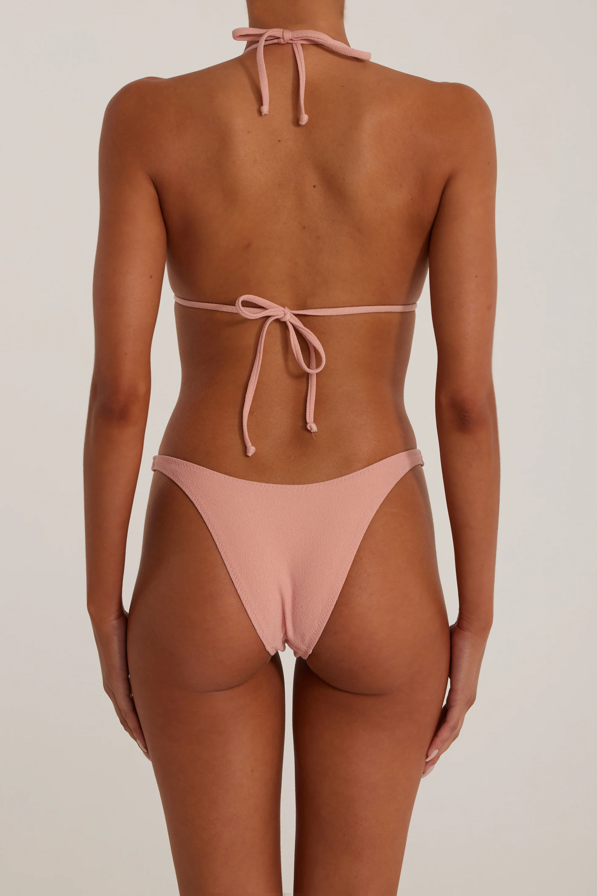 Rosette Triangle Top (Faux Suede Blush/Blush) - Image 4