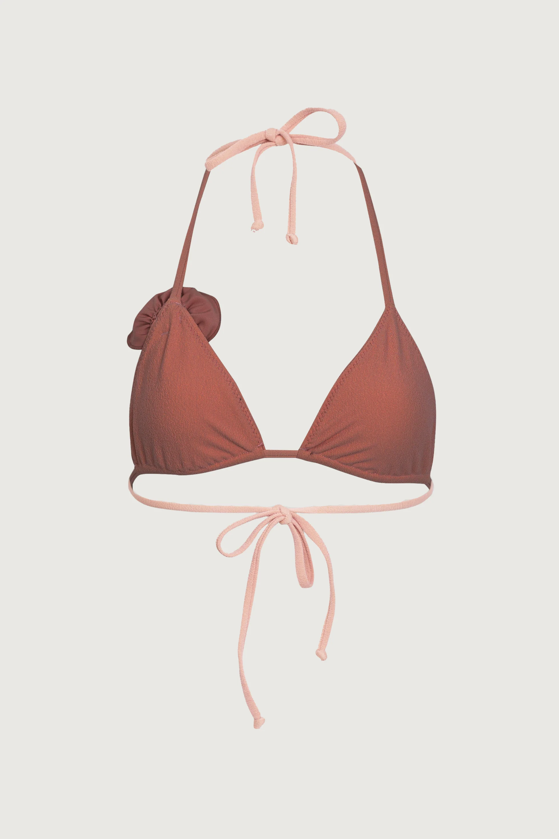 Rosette Triangle Top (Faux Suede Blush/Blush) - Image 5