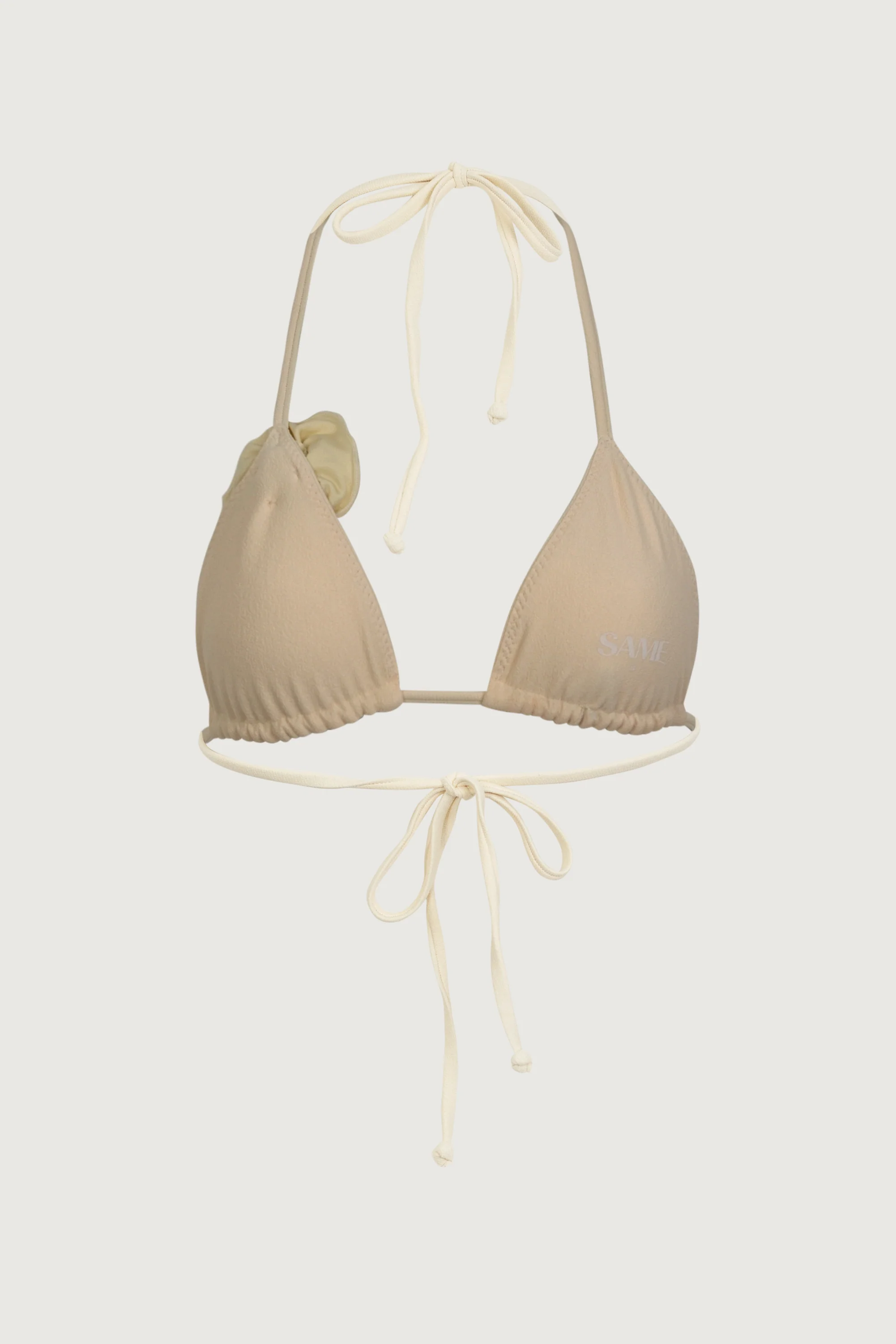 Rosette Triangle Top (Faux Suede Cream/Cream) - Image 6