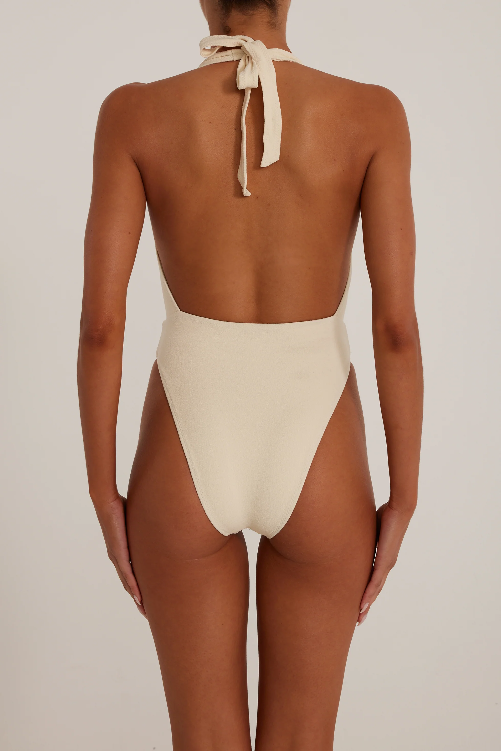 Rosette V One Piece (Faux Suede Cream/Cream) - Image 5