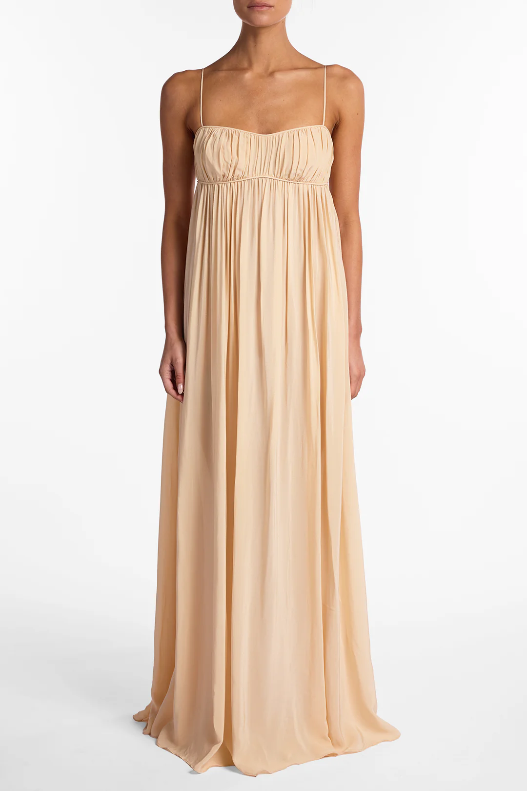 Ruched Chiffon Dress (Gold) - Image 4