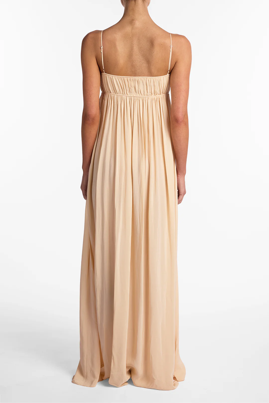 Ruched Chiffon Dress (Gold) - Image 6